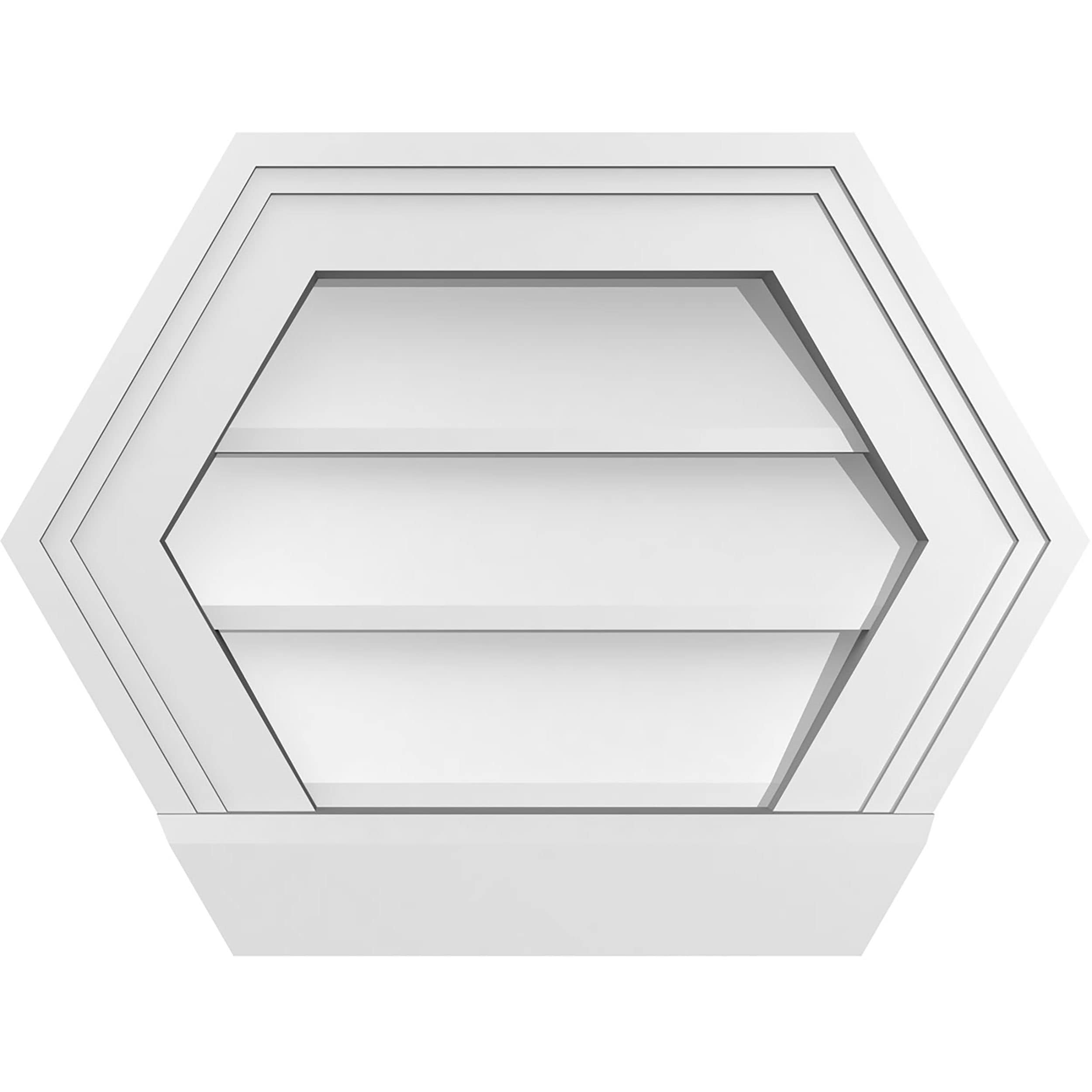 Ekena Millwork GVPHP16X1203SN 16-Inches x 12-Inches Off-white Peaked PVC Gable Louver Vent