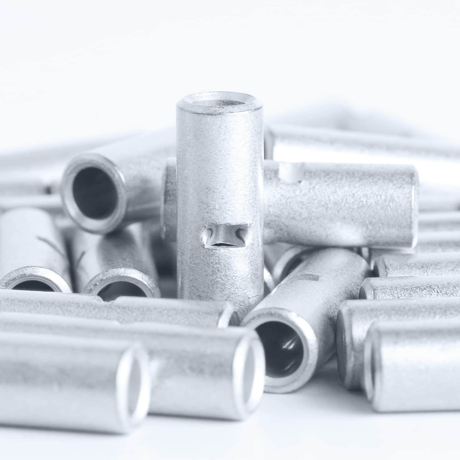 Aoibox  6 AWG Non Insulated Butt Connectors 10 Pack Seamless Bare Copper Crimp Splice Terminals for Wire