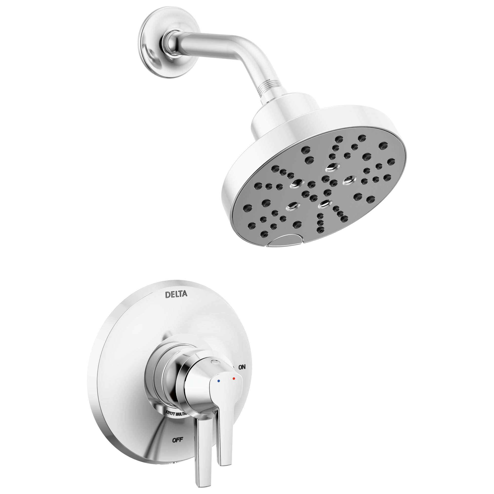 Delta T17272-PR Galeon Lumicoat Chrome 2-handle Multi-function 6-Inches Round Shower Faucet
