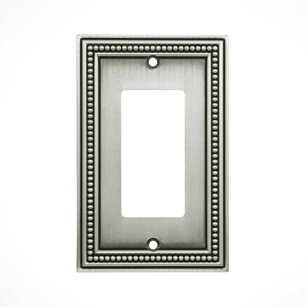 allen + roth Z3765R-AIHD Beaded 1 -Gang Brushed satin pewter Zinc Indoor Decorator Wall Plate