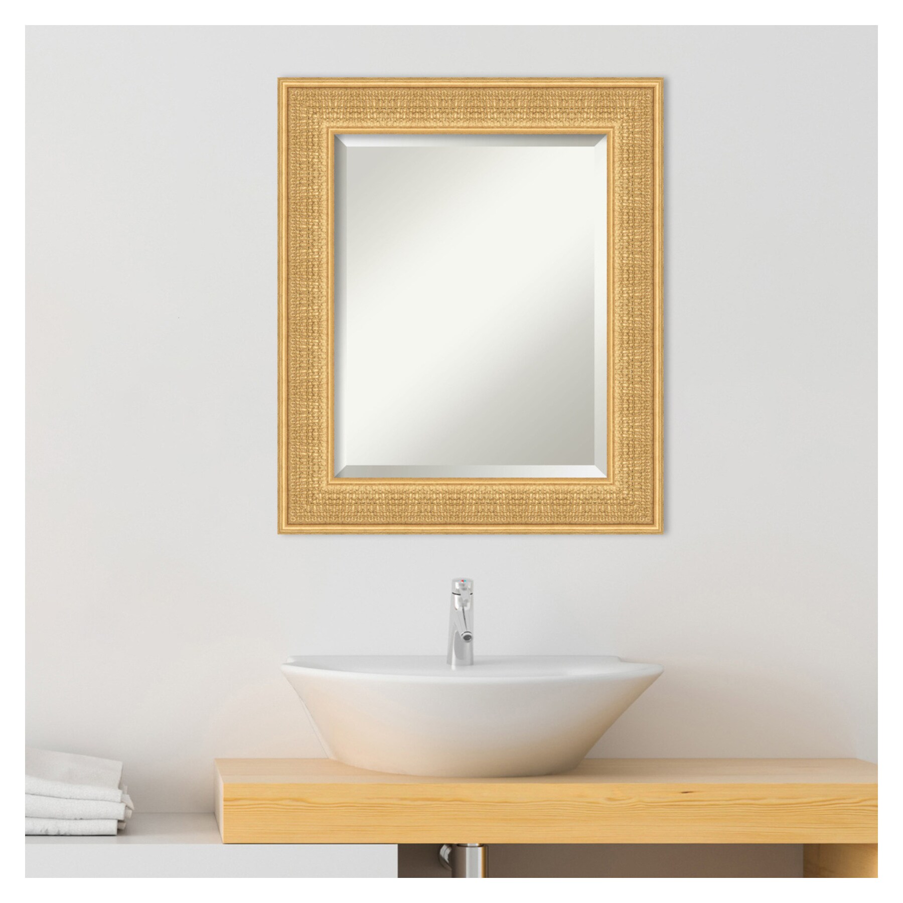 Trellis Gold 21.75" x 25.75" Wood Framed Vanity Mirror