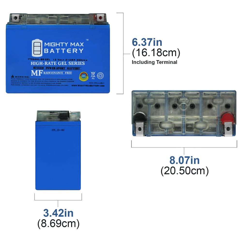 Mighty Max Battery YTX24HL-BSGEL127 Power-Equipment-Batteries - View #4