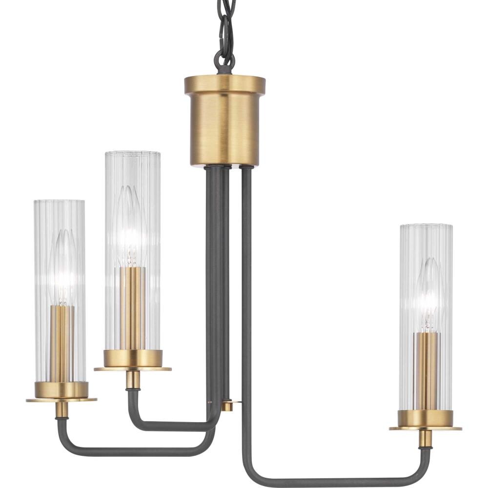 Progress Lighting P350122-143 Rainey 3-Light 18-in Graphite Led, Semi-Flush mount light