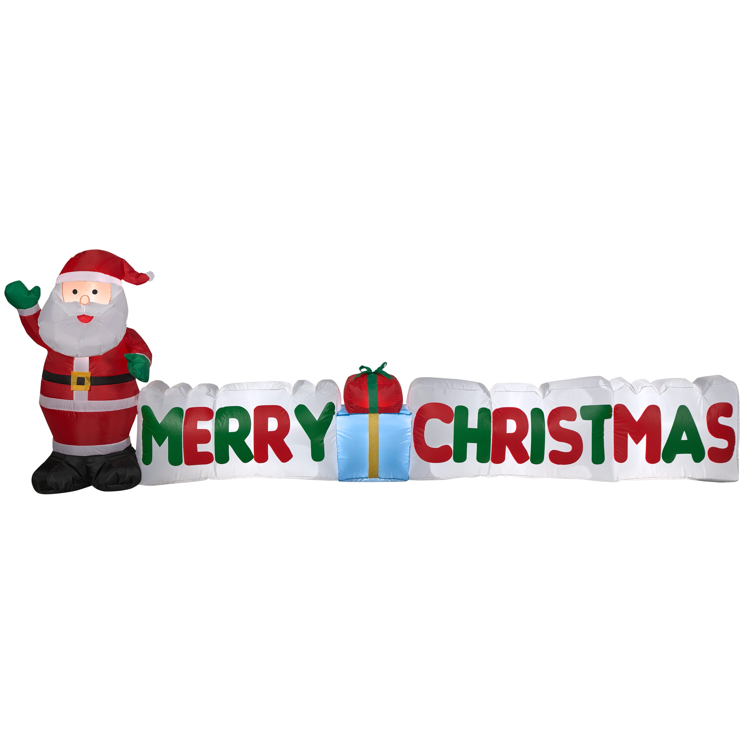 Gemmy G-118381 37.01-Inches Freestanding Santa Inflatable with White LED Lights