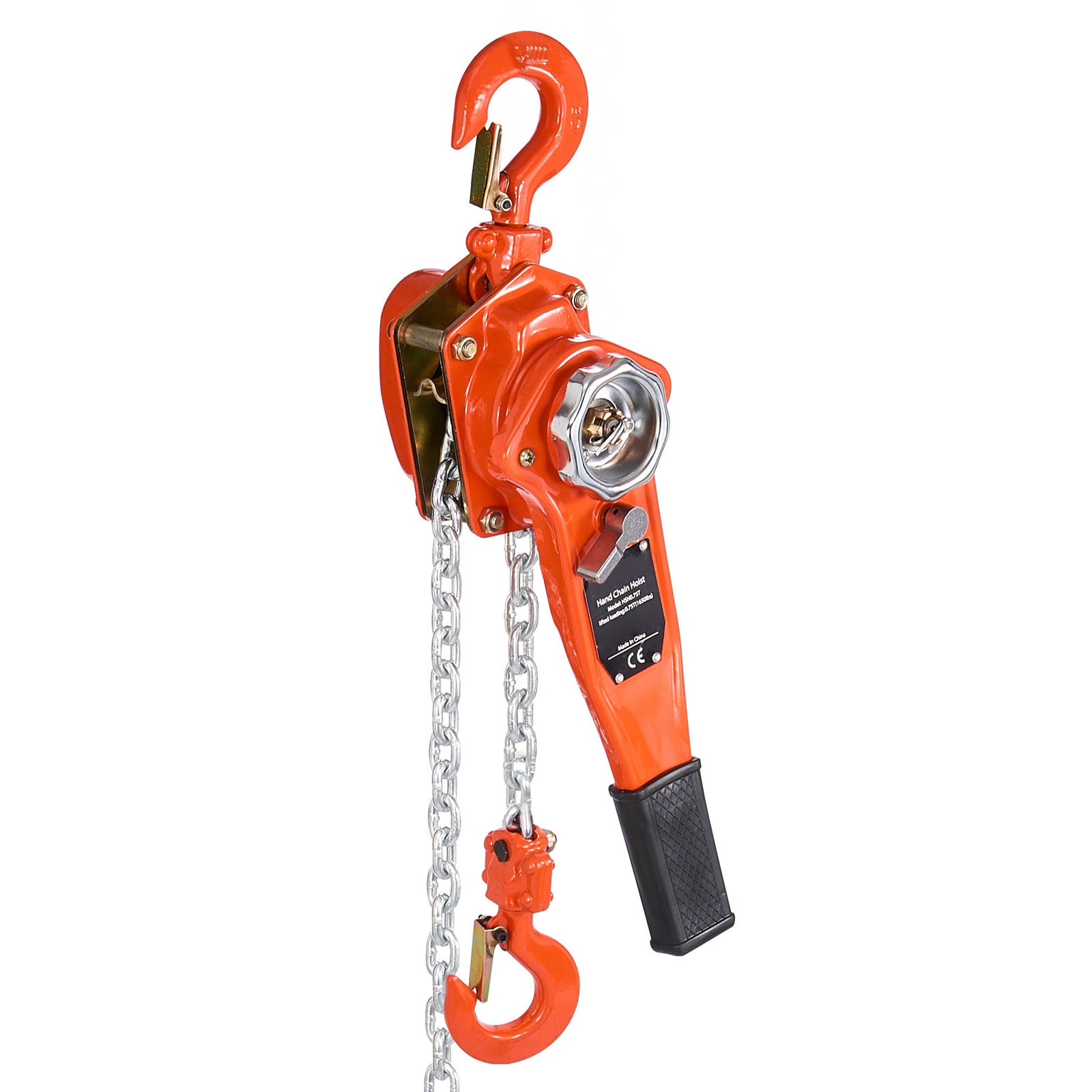 GIVIMO Manual Lever Chain Hoist - 3/4-T 1650-lb Capacity Come Along - 20-ft Lift G80 Alloy Steel Chain with Dual Pawl Mechanical Brake and 360-deg Rotating Hooks for Warehouse Construction Garage
