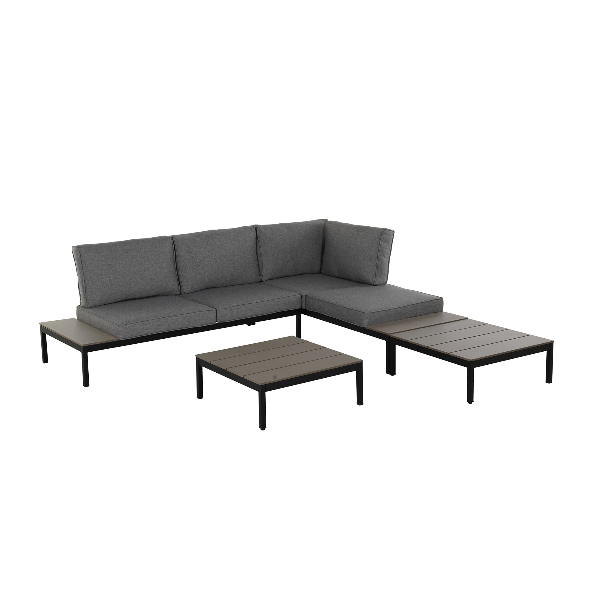 Mondawe ZY-501-072 4-Piece Patio Conversation Set with Gray Cushions