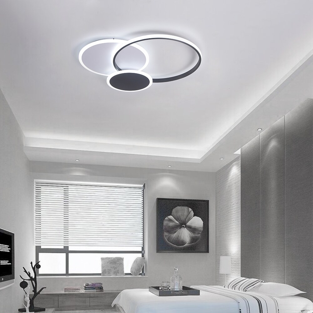 Aiwen 3-Light 30.7-in Black LED Flush Mount Light