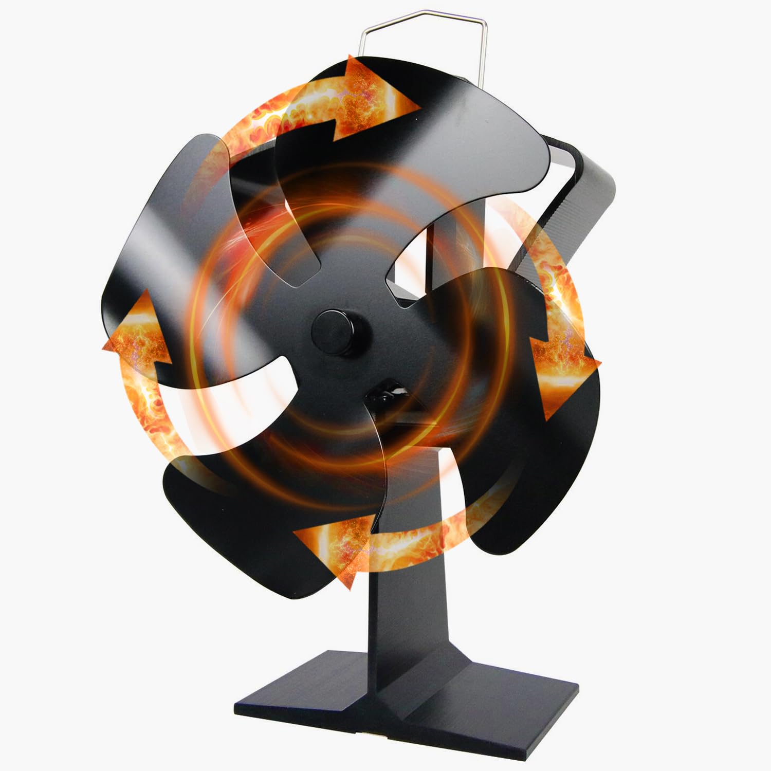Afoxsos 4 Blades Heat Powered Stove Fireplace Fan for Wood Log Burning Stove Circulating Warm Air Efficiently Saving Fuel #LAF0820F221