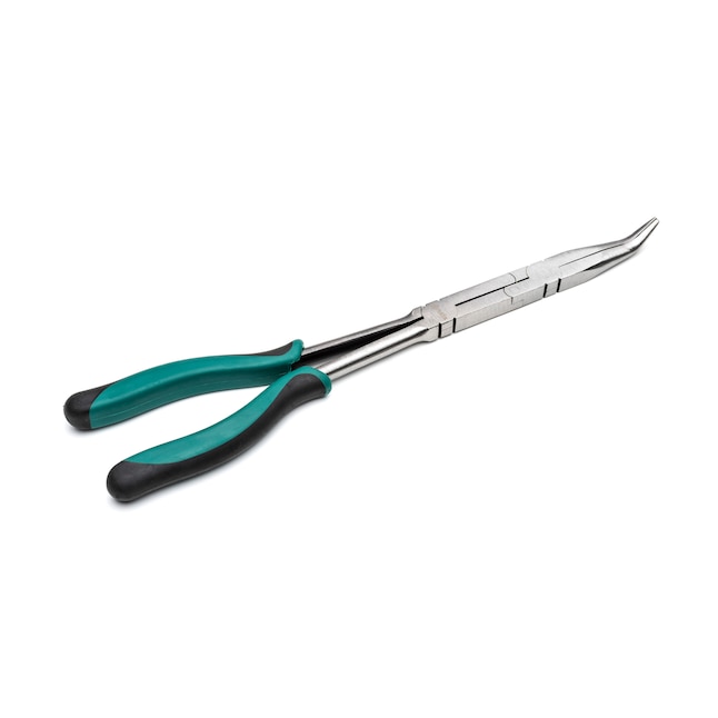 SATA Straight Body Double x-Pliers, with Green Handles & A Long-Nose Design for Access in Tight Spaces - ST70711, 45° Tip