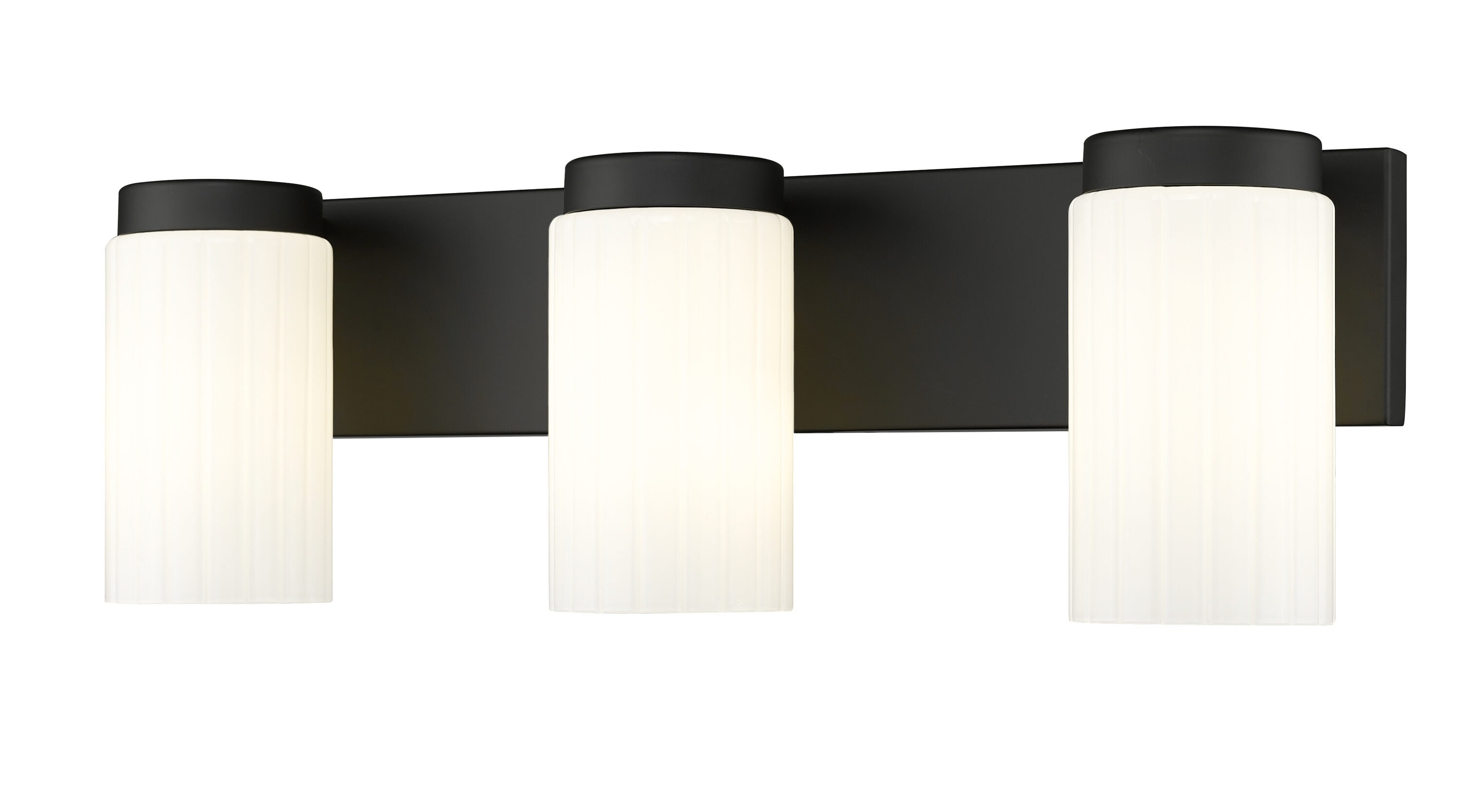 Z-Lite 746-3V-MB Burk 22.5-in 3 -Light Matte Black Transitional Vanity light