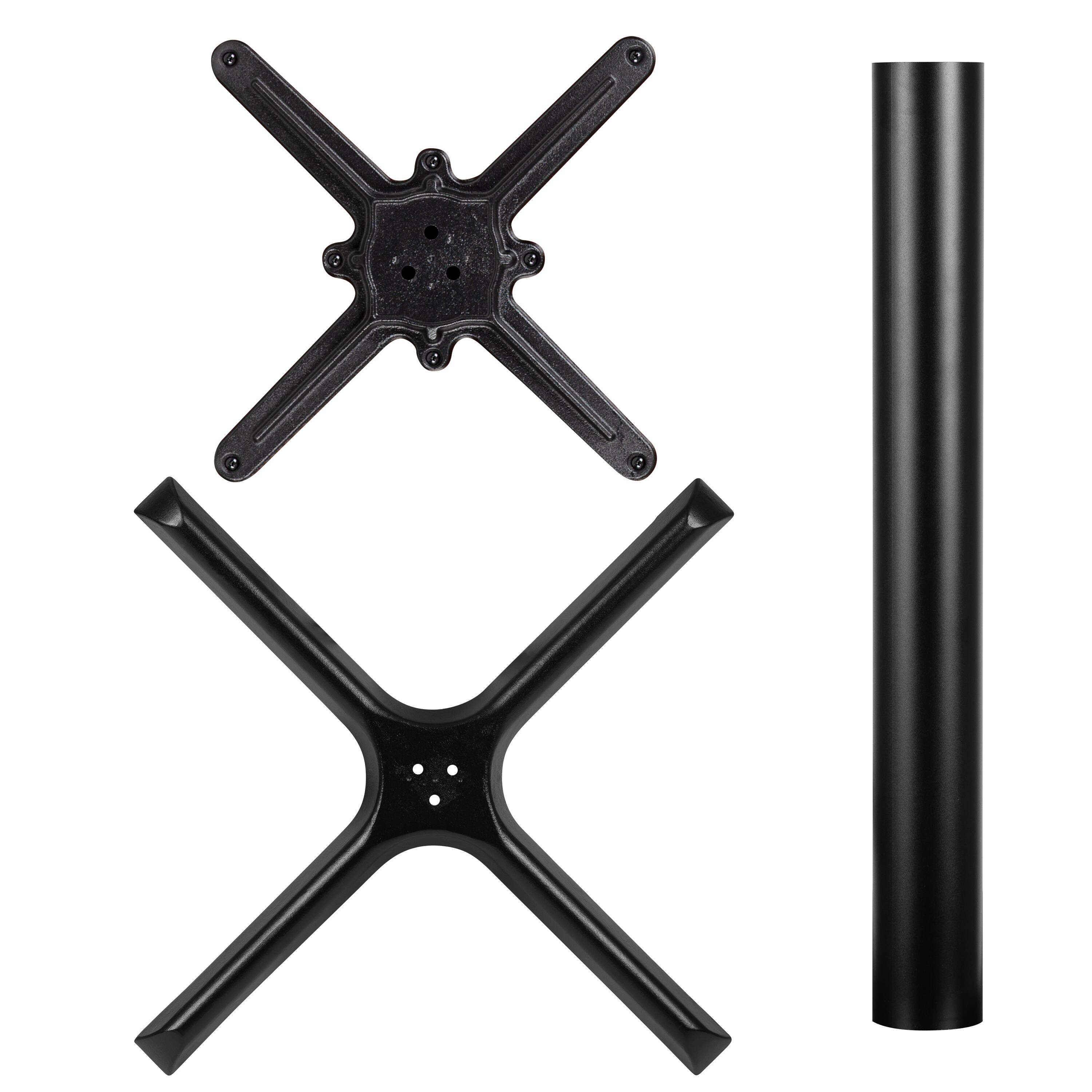 Cherry 36" Round Black Laminate Meeting Table with Cast Iron X-Base