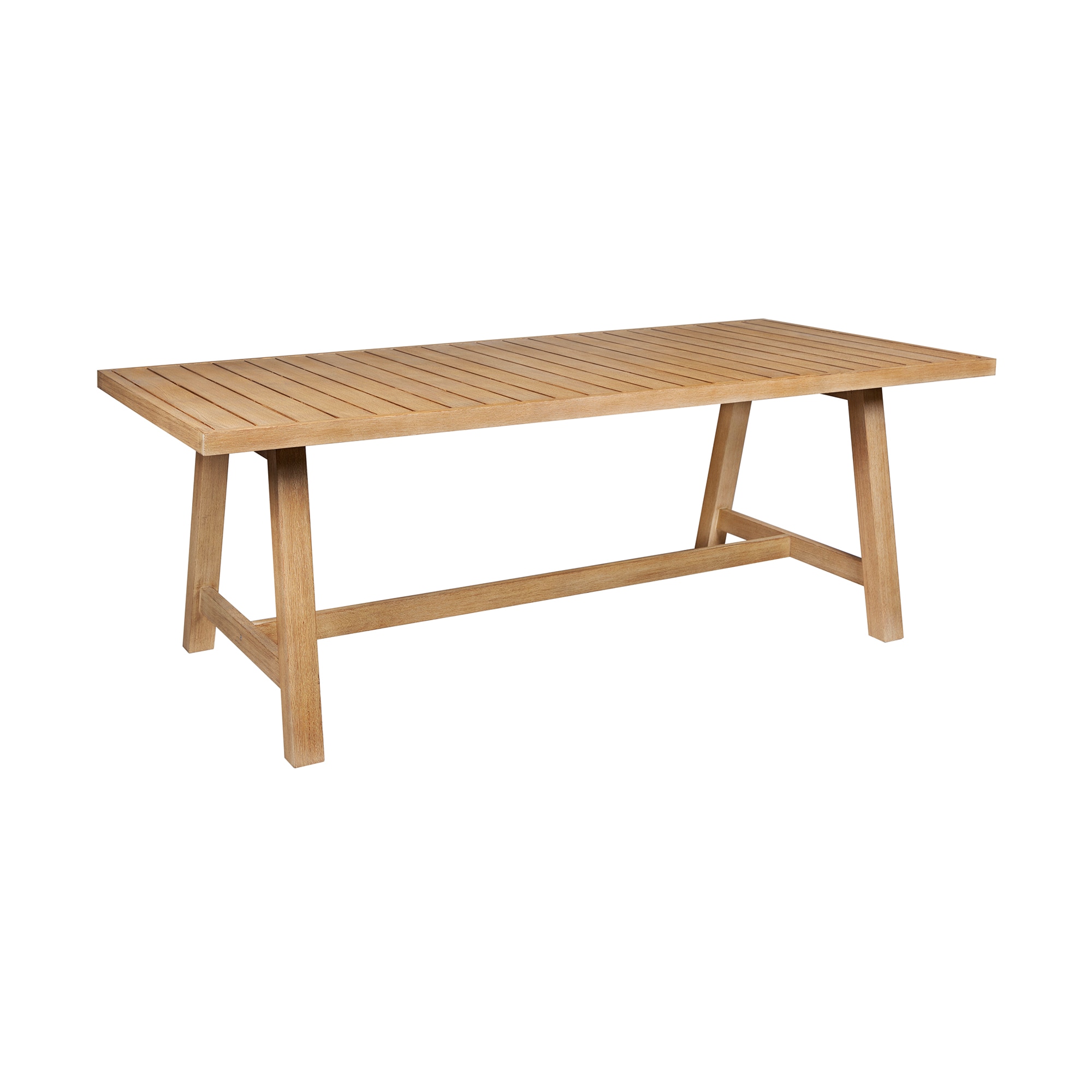 Armen Living LCCYDIEUC Blonde Patio Dining Set Wood Rectangle Table with 1 Cushions Stationary Chairs