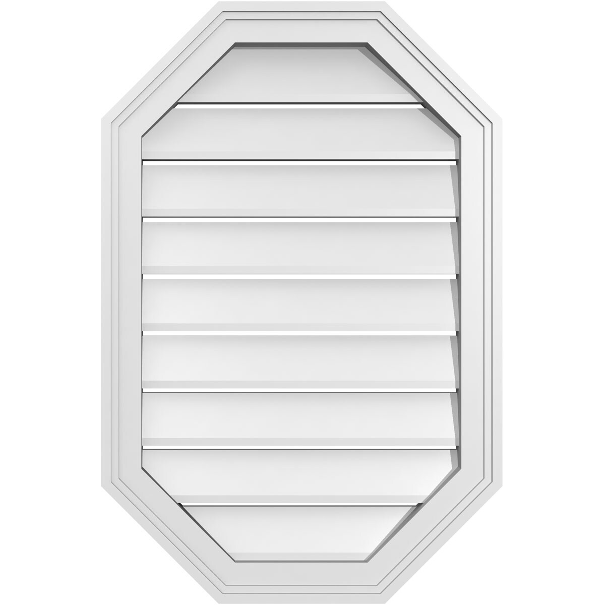 Ekena Millwork GVPOV20X3002SF 20-Inches x 30-Inches Off-white Octagon PVC Gable Louver Vent