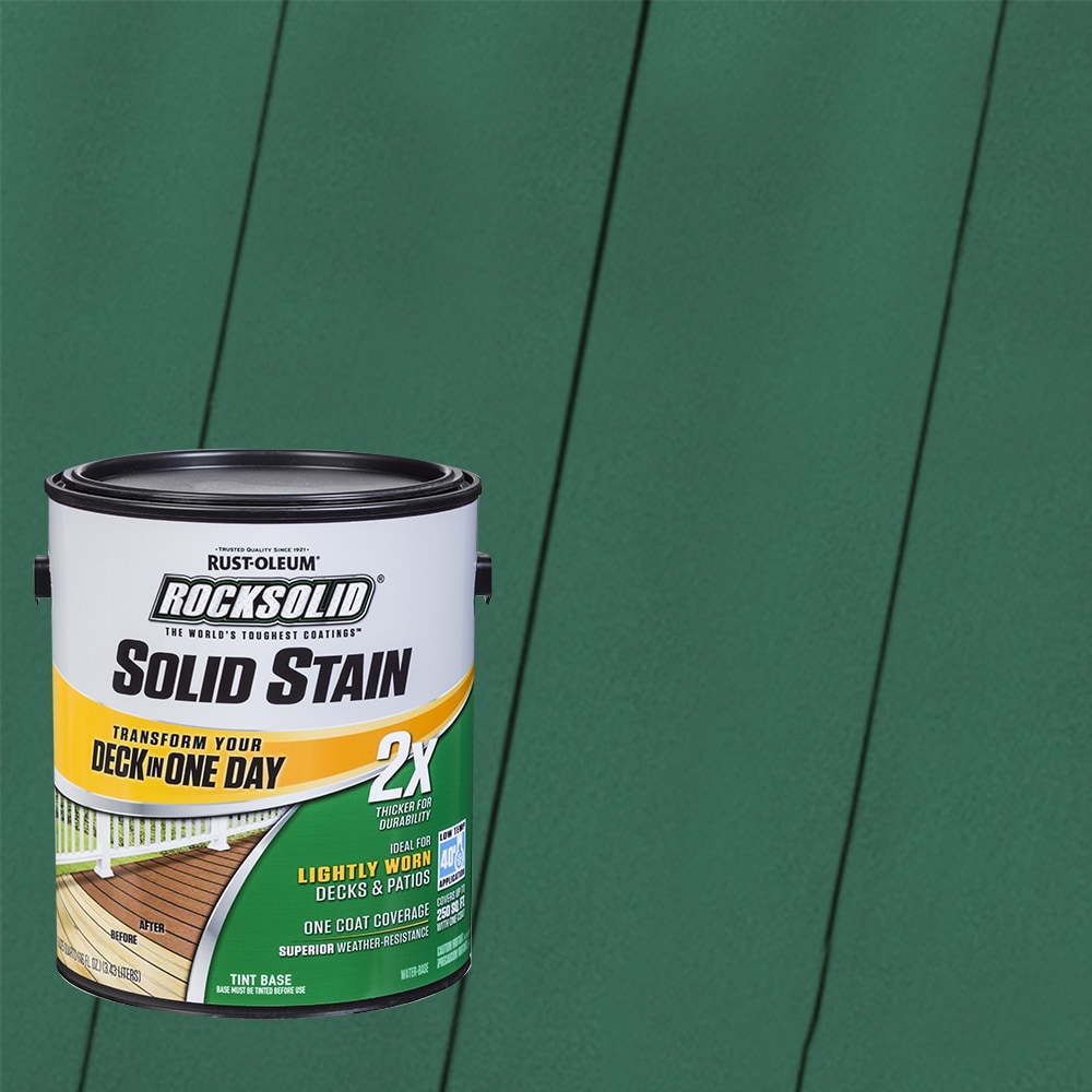 Rust-Oleum 319755T RockSolid 2X Solid Stain Pre-Tinted Forest Solid Exterior Wood Stain and Sealer in One ( 1-gallon )