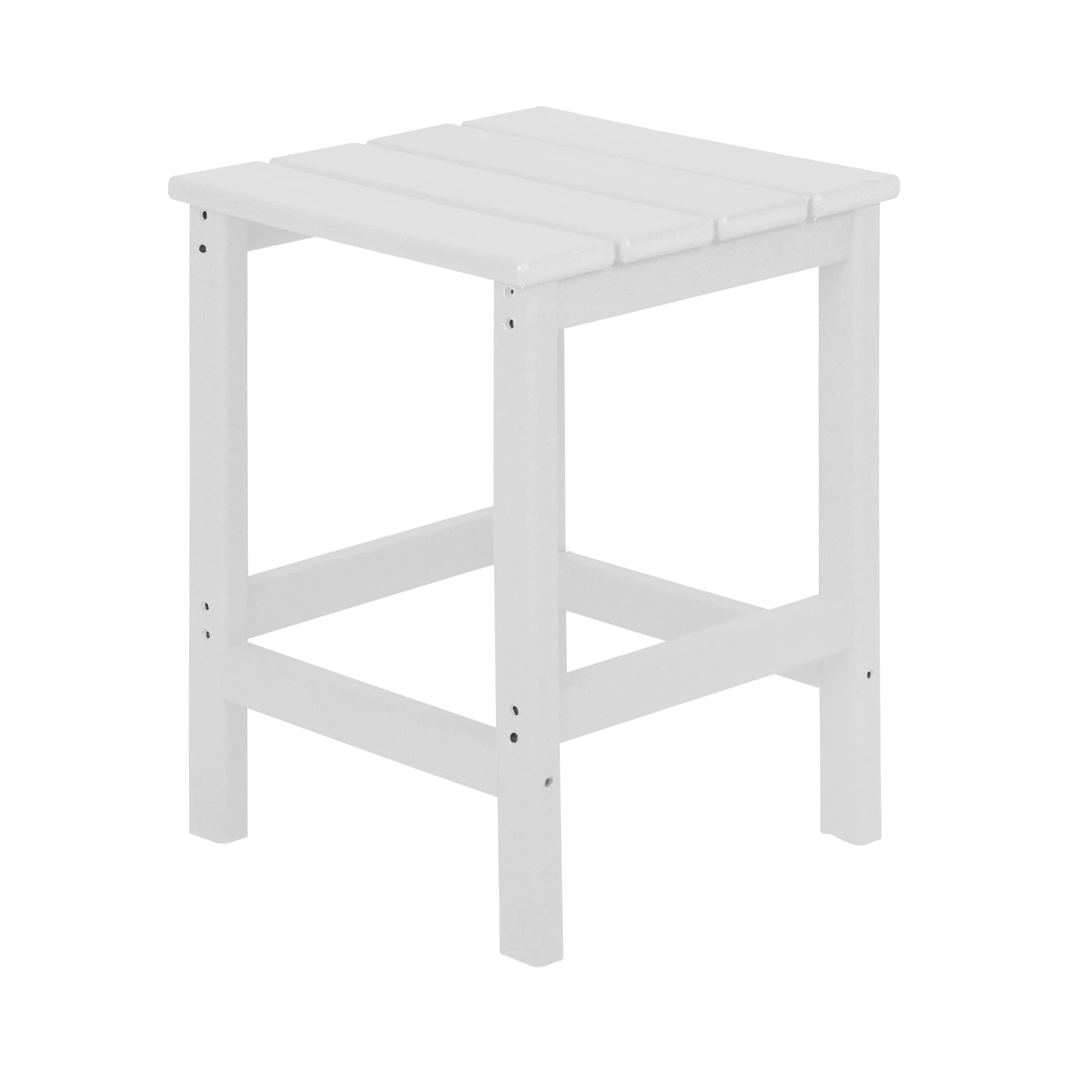 Laguna White HDPE Outdoor Rocking Adirondack Chairs with Side Table Set
