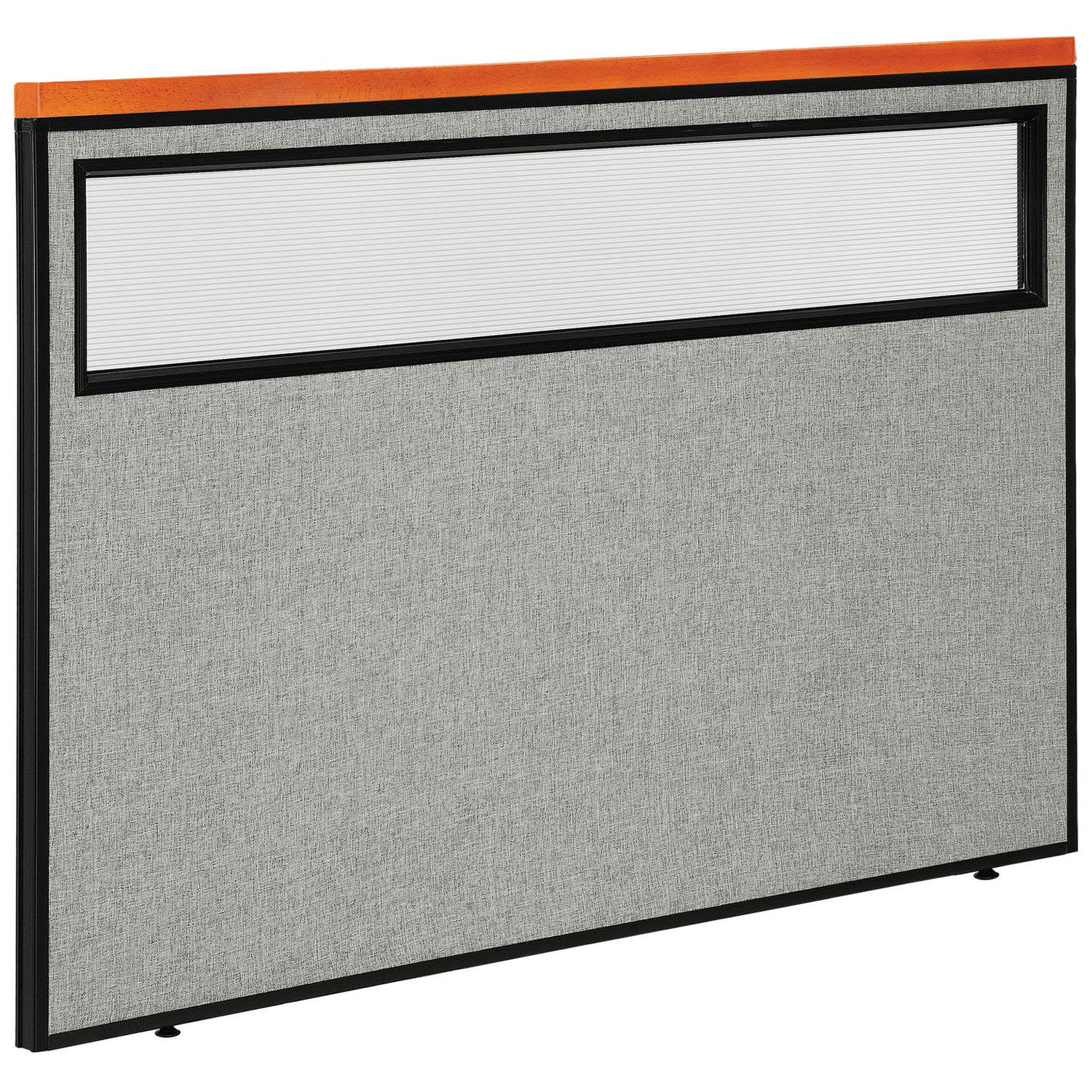 Global Industrial 694760WGY 60-14-inW x 43-12-inH Deluxe Office Partition Panel with Partial Window Gray