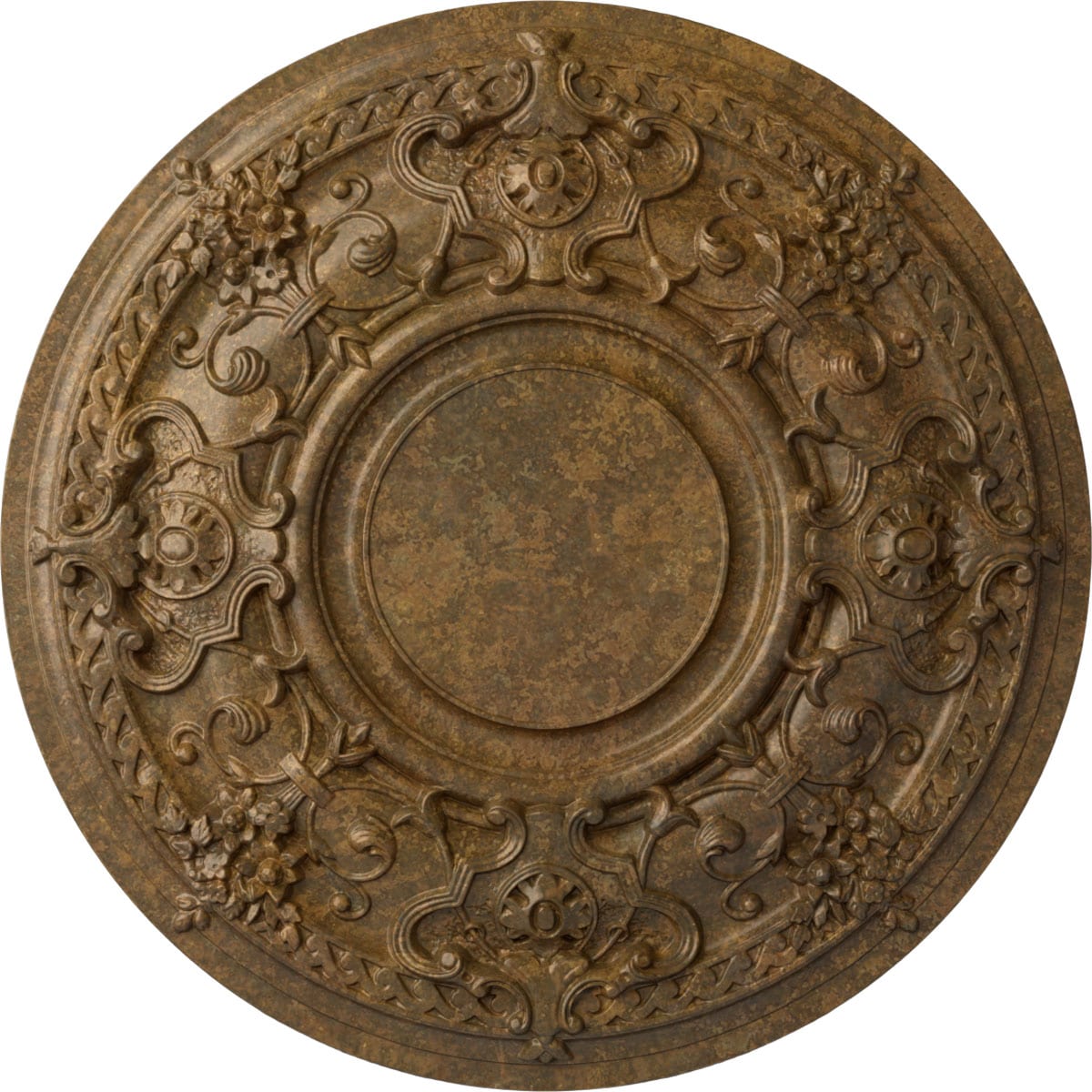 Ekena Millwork CM32JARZS Jackson 32.75-in W x 32.75-in L Painted Rubbed Bronze Polyurethane Whole Ceiling Medallion