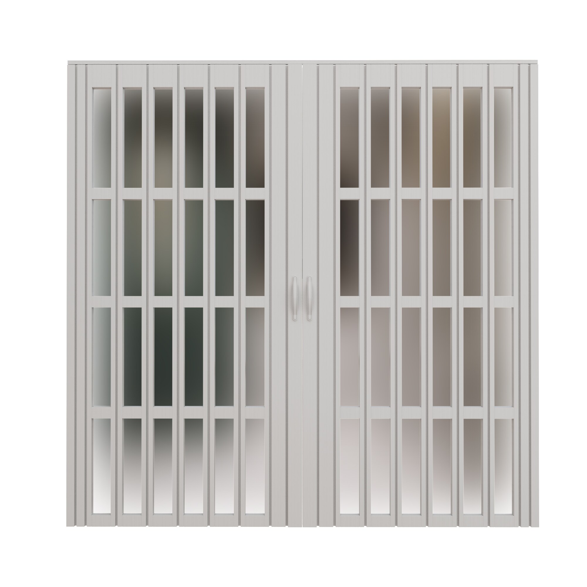 JUJUBON Accordion Door 72-in x 80-in Reversible/Universal Handing White PVC Accordion Door ( Hardware Included ) #IN-ADFD007-4PJ-DUAL