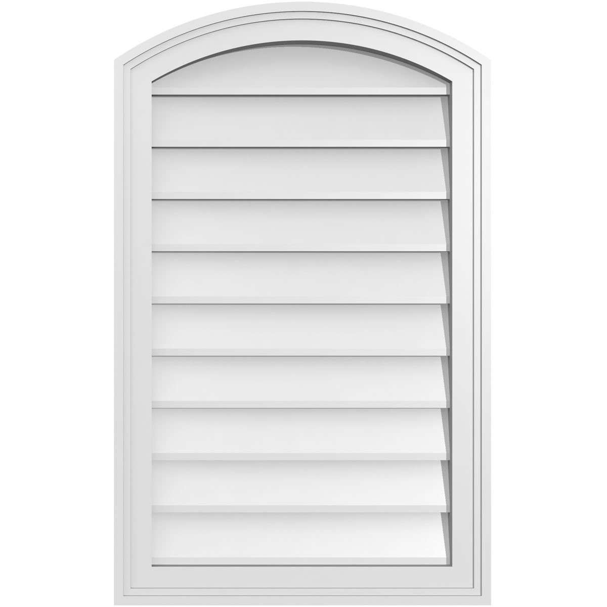 Ekena Millwork GVPAR20X3202SN 20-Inches x 32-Inches Off-white Round top PVC Gable Louver Vent
