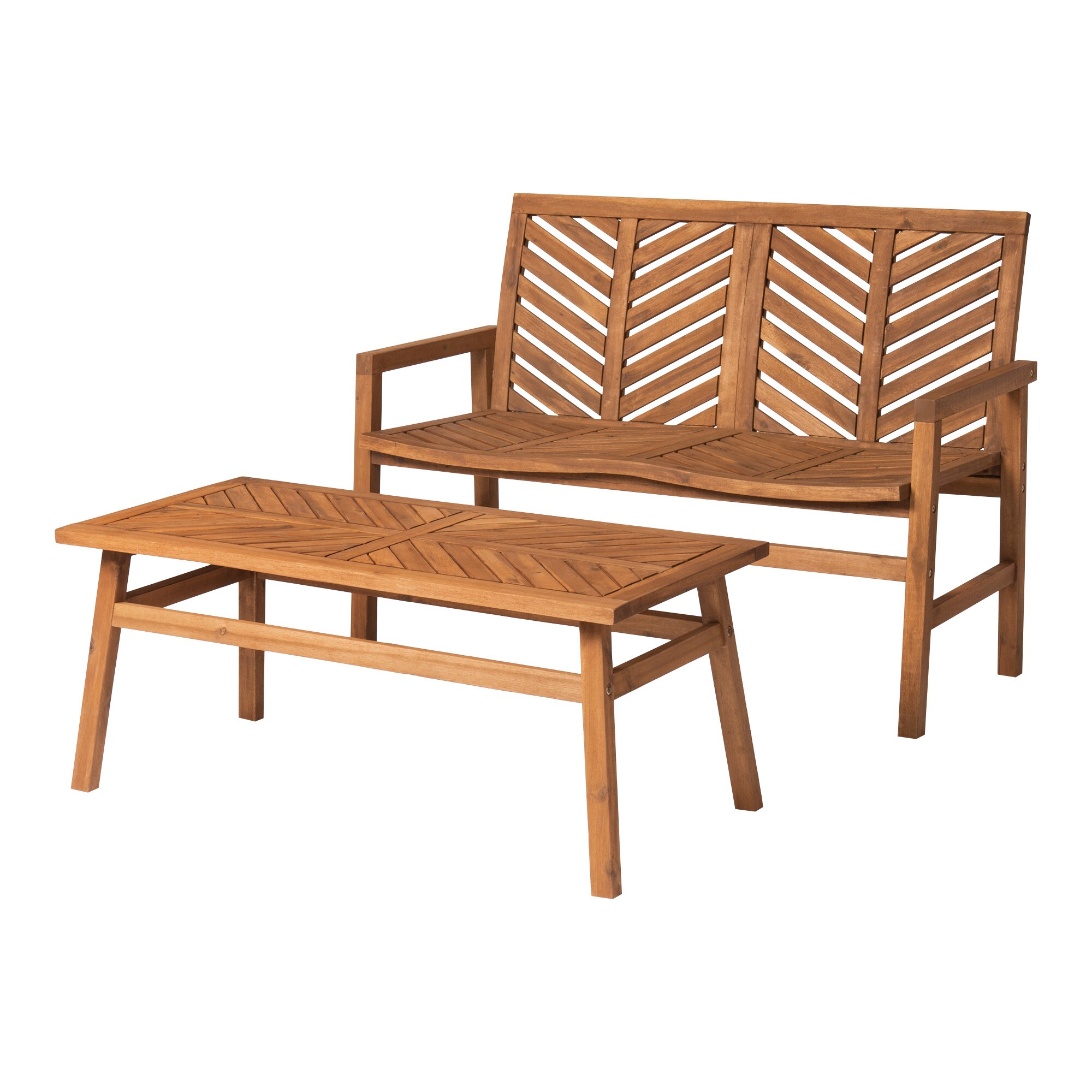 Walker Edison LWW2LSGVINBR 2-Piece Patio Conversation Set