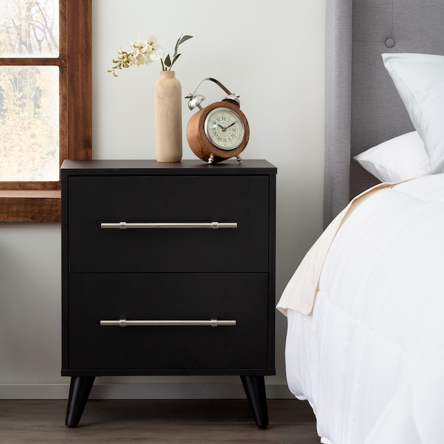 Brookside Emery Black Nightstand In The, Black Dresser With Matching Nightstands