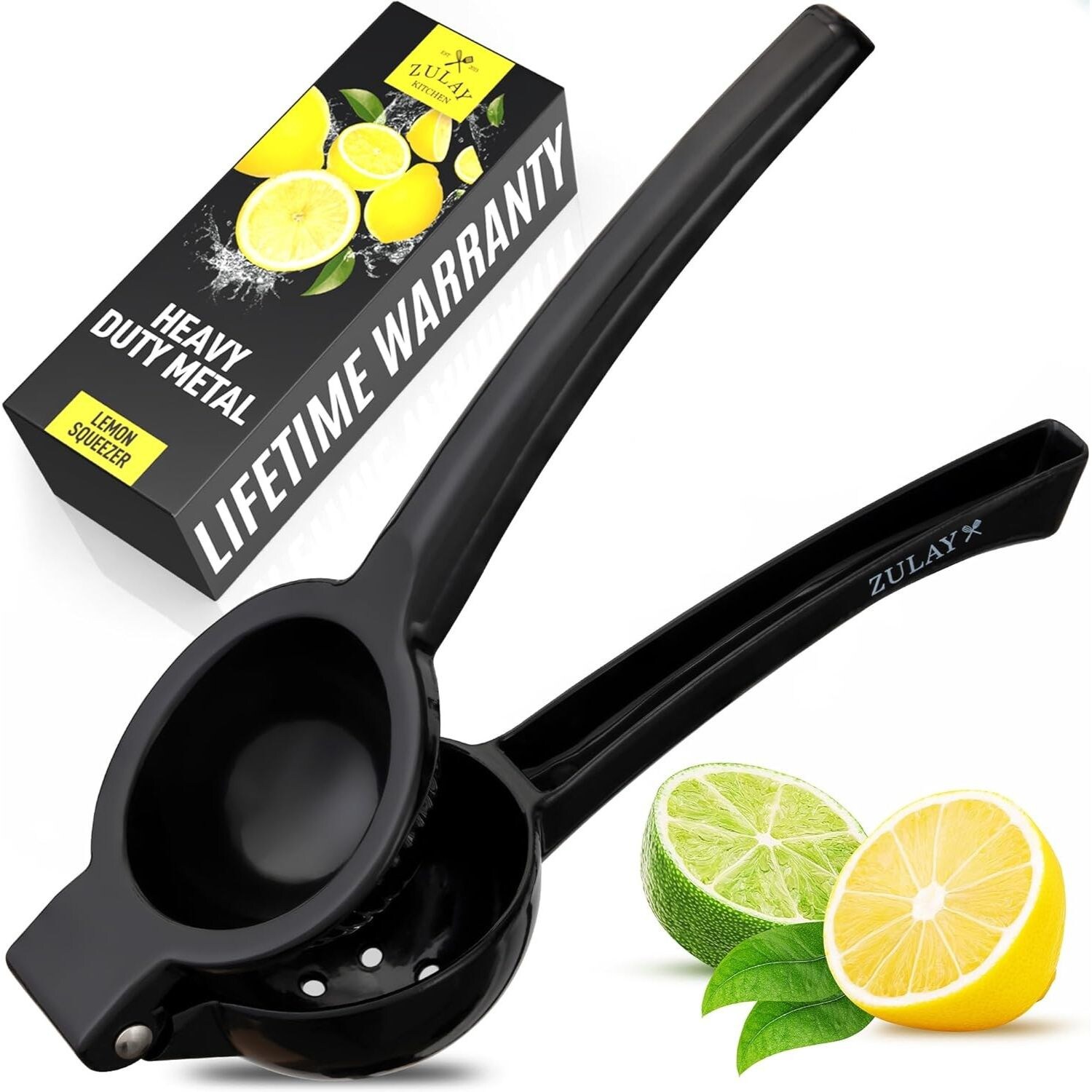 Zulay Kitchen Premium Metal Lemon Squeezer Manual Citrus Juicer Press