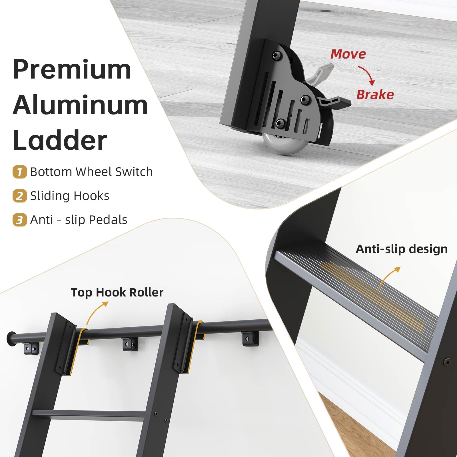 Fredbeck BJ-LD-AL-L01-8 Library-Ladders - View #8