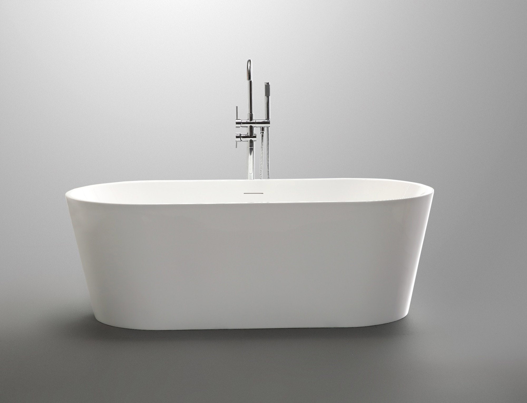 ANZZI Chand Series 31.5-in x 67-in Glossy White Acrylic Oval