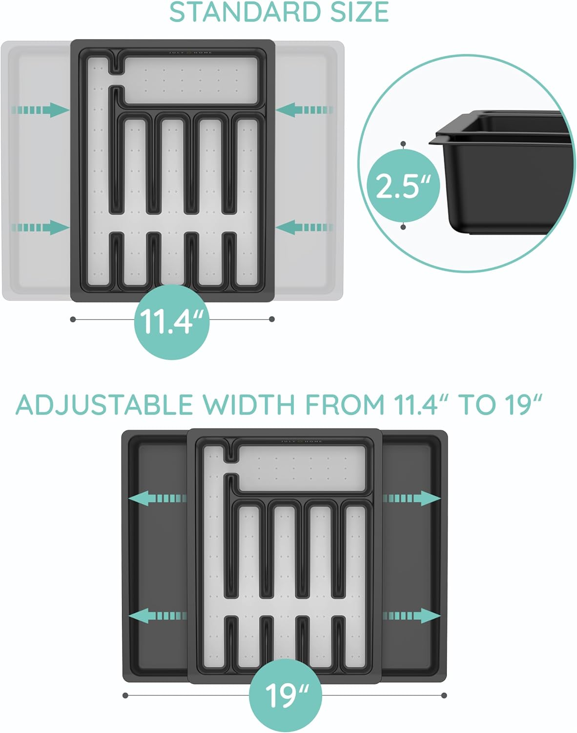 JULY HOME JH-DRAW-ORG-GR Drawer-Organizers - View #2