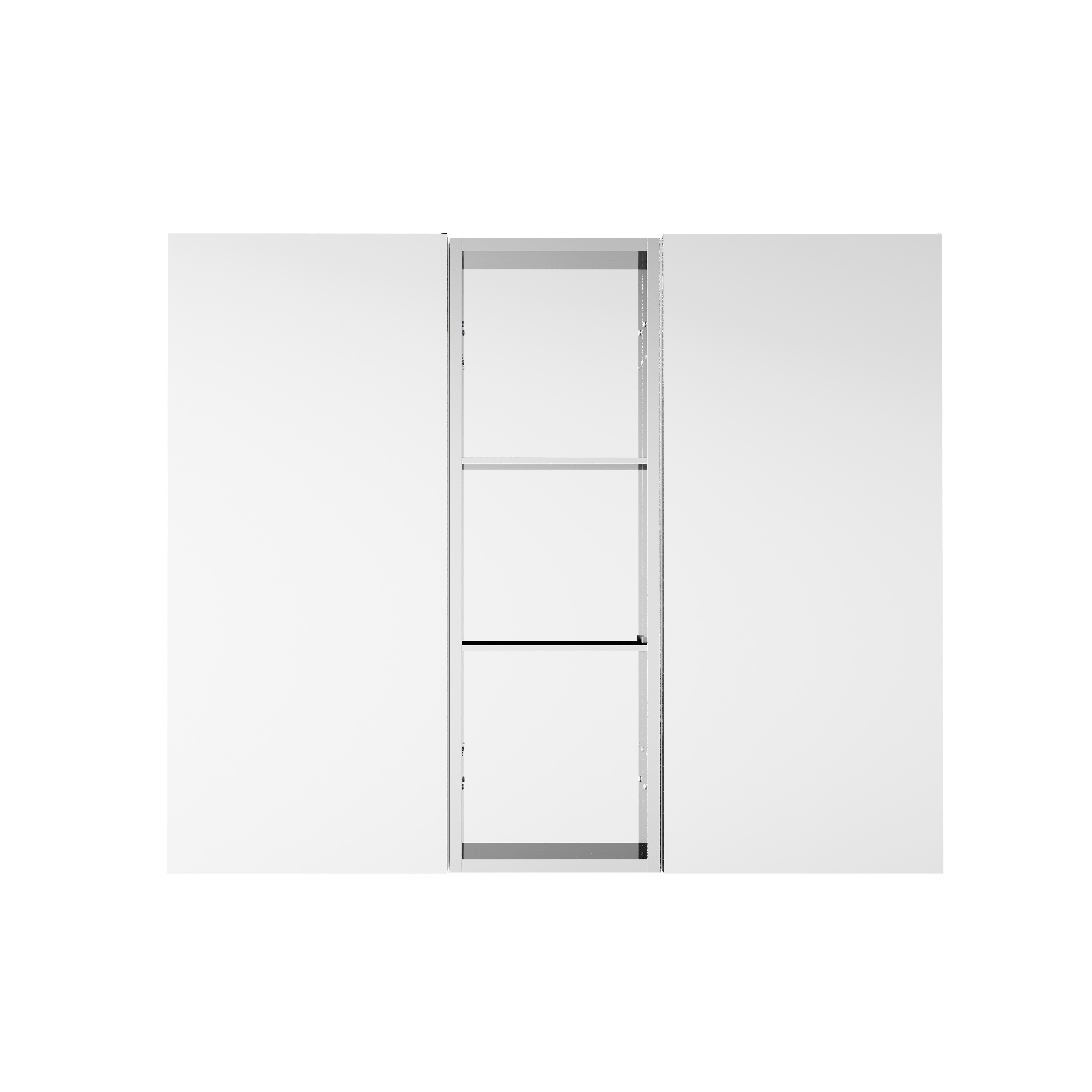 Iseryn 44-in x 36-in Surface/Recessed Mount Chrome Aluminum Mirrored Rectangle Soft Close Medicine Cabinet