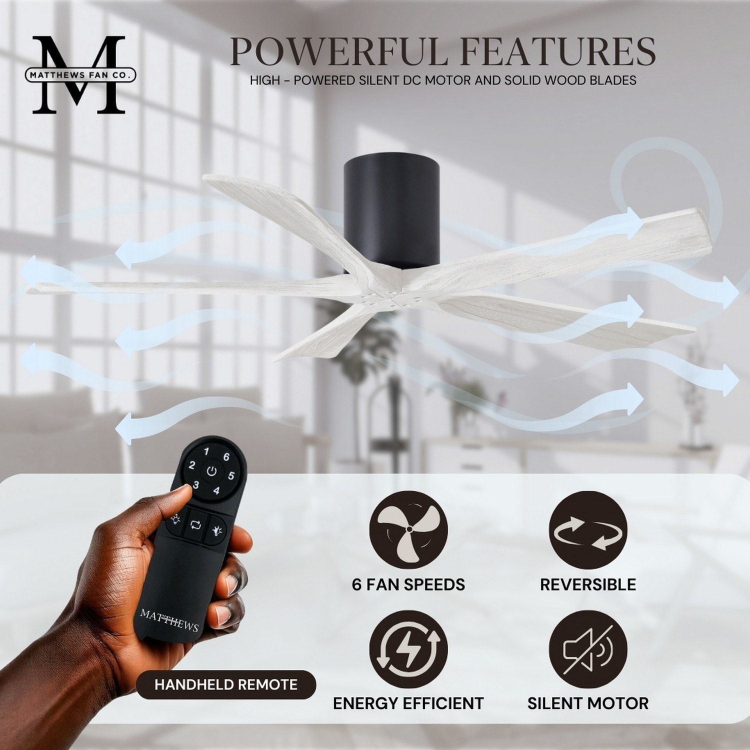 Matthews Fan Company IR5H-BK-MWH-52 Ceiling-Fans - View #7