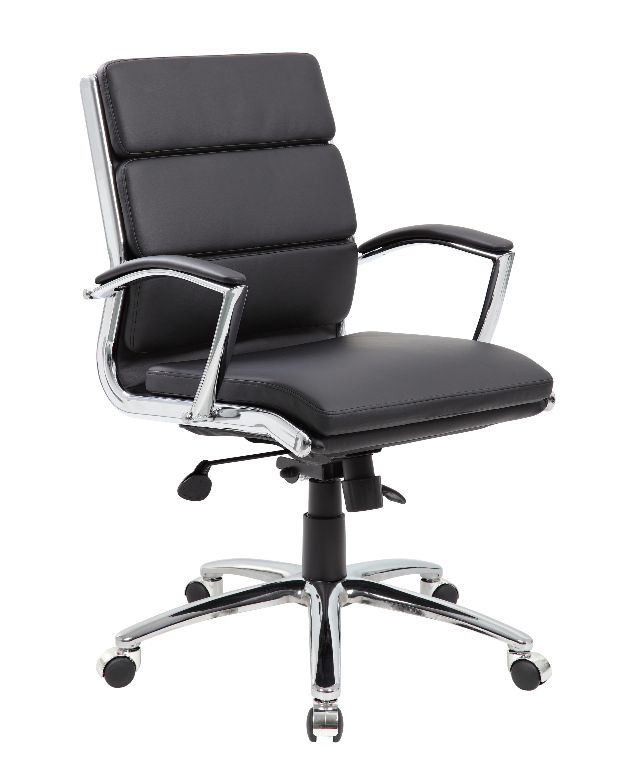 Boss Office Products B9476-BK Black Contemporary Ergonomic Adjustable Height Swivel Upholstered Manager Chair