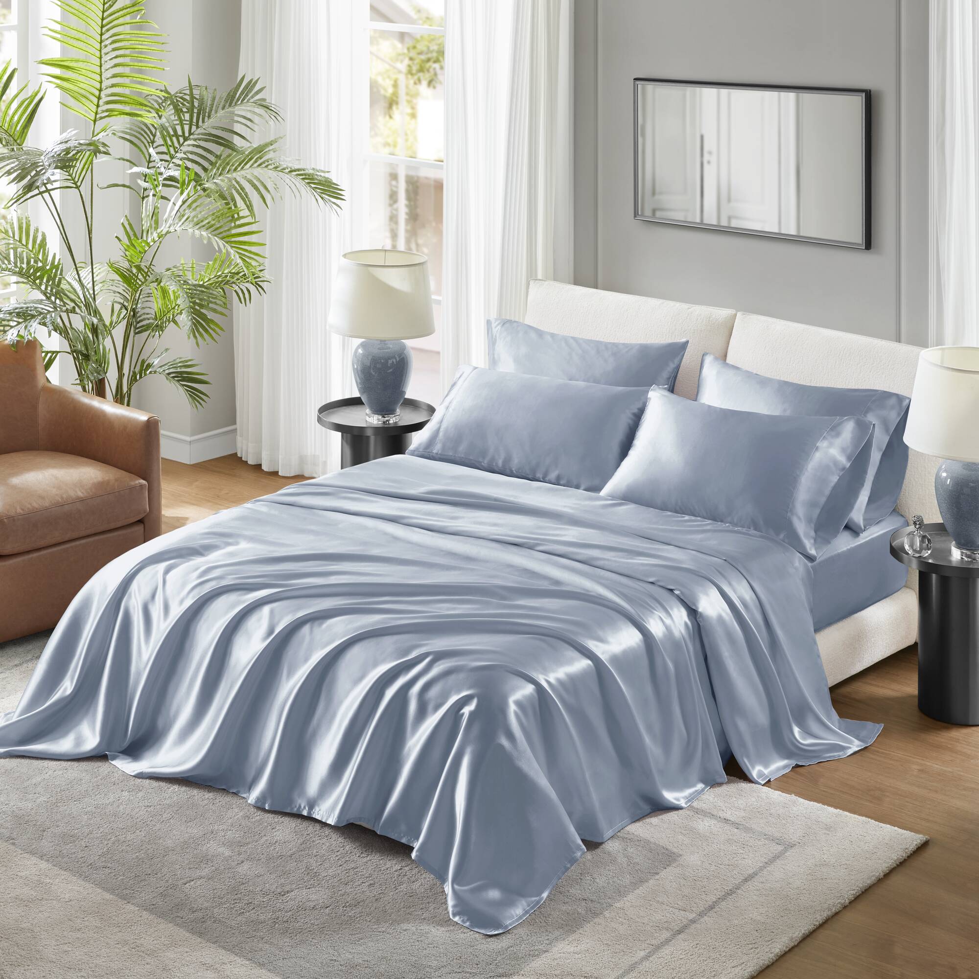 Madison Park Essentials MPE20-1131 Full Polyester Blue Bed Sheet Set