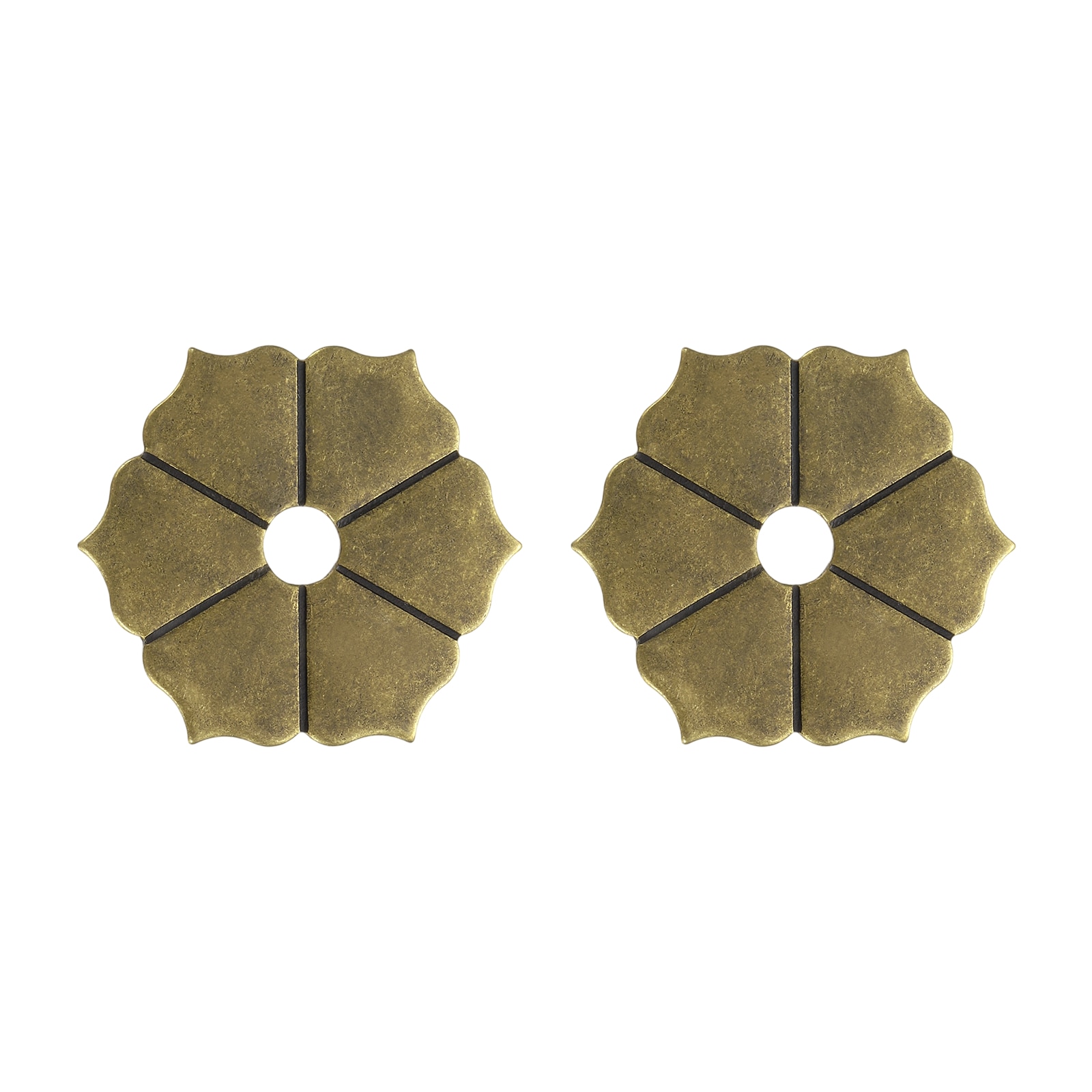 Unique Bargains 2pcs Cabinet Knob Backplate 1.38 Inch Hex Flower Shape Brass Backplate Washers Classical Furniture Decoration Gasket for Cabinet Drawer Cupboard Doors Hardware(Bronze Tone) #S25093001UX3638
