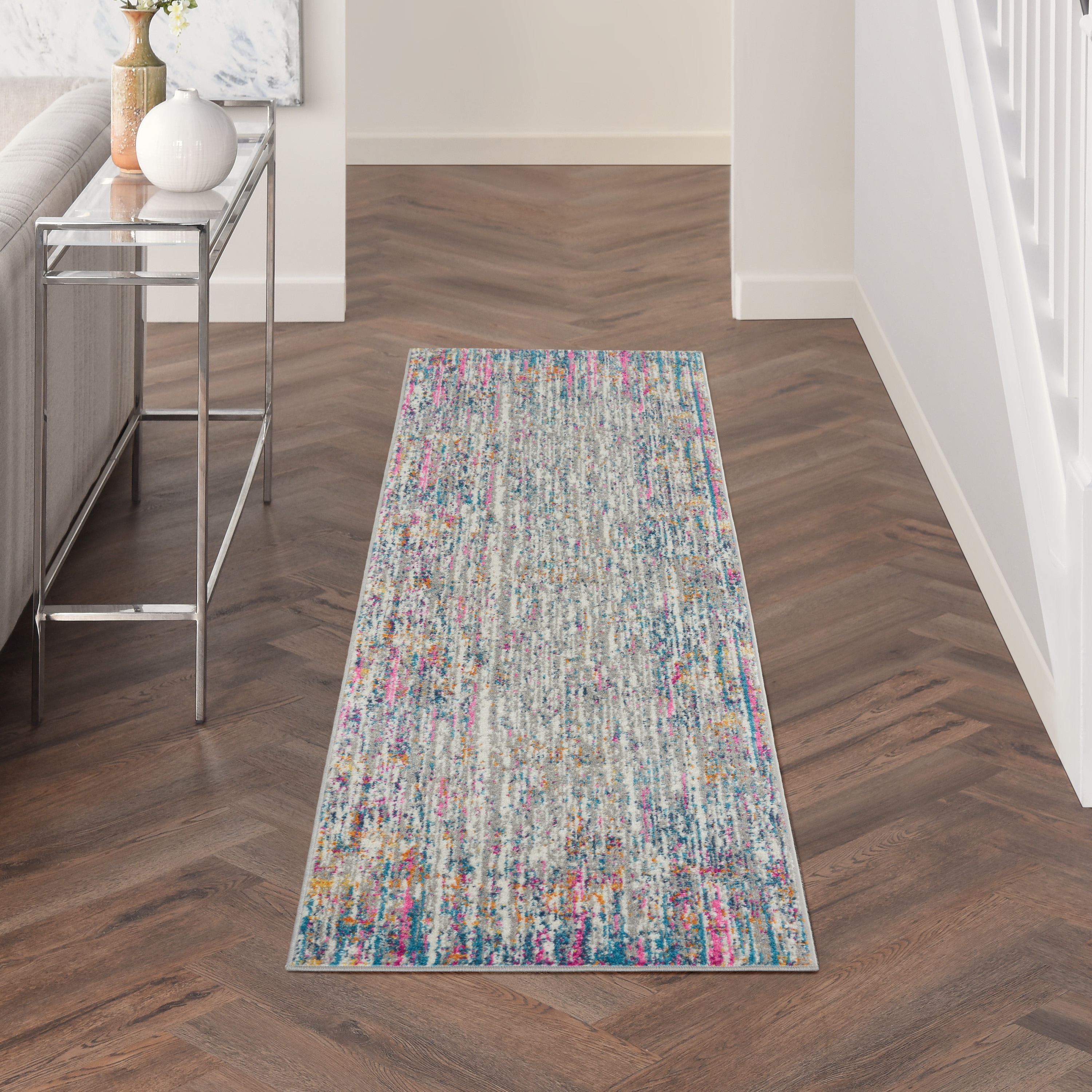 Nourison 99446779687 Passion 2 x 10 (ft) Loomed Polypropylene Ivory/multi Rectangular Indoor Area rug