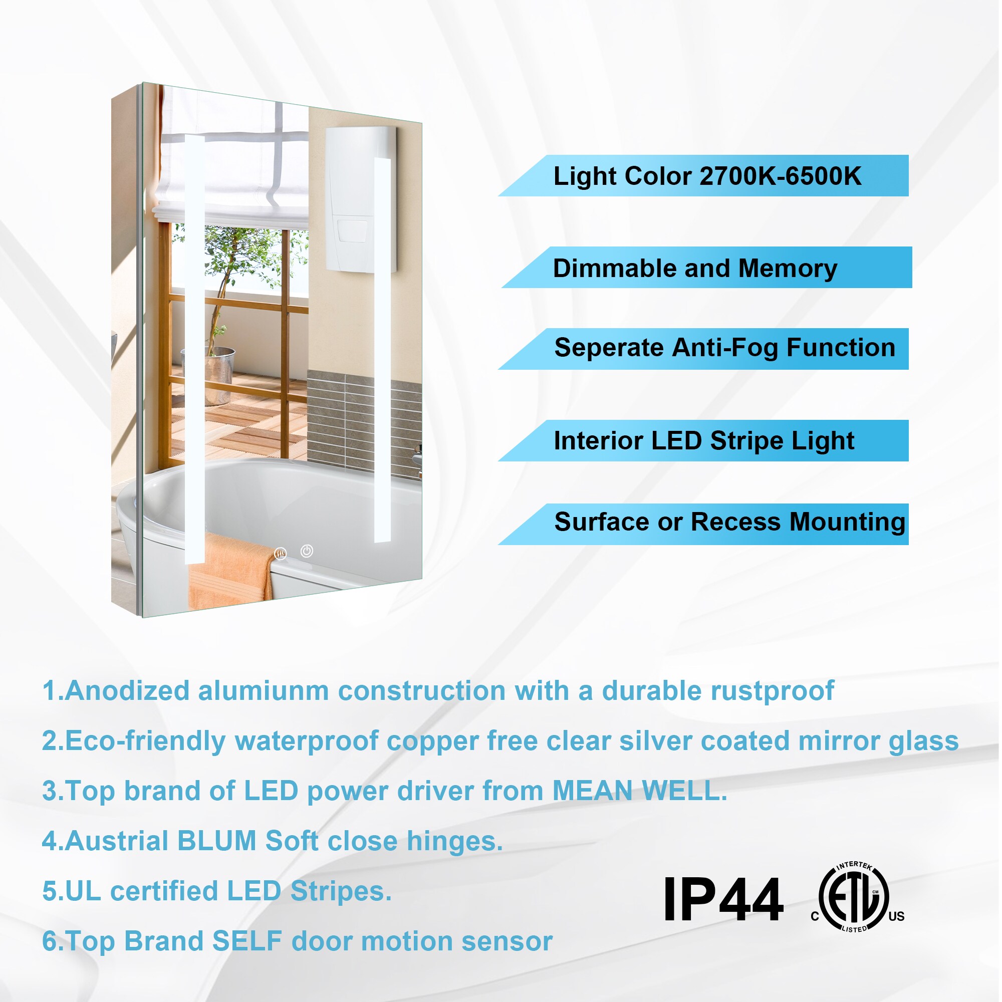 Forclover MEAM-VI2030L Bathroom-Medicine-Cabinets - View #8