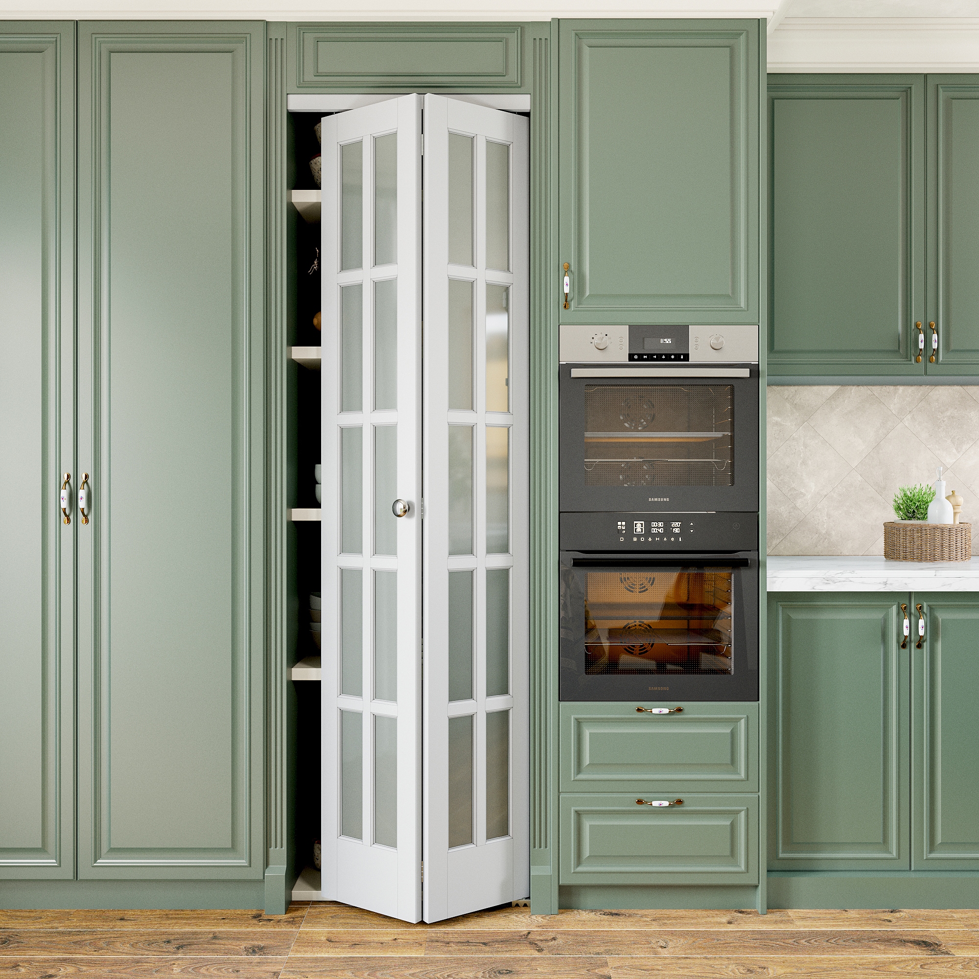 AINLARRY ZD-10G-WT-24 Bifold-Sliding-Closet-Doors - View #2