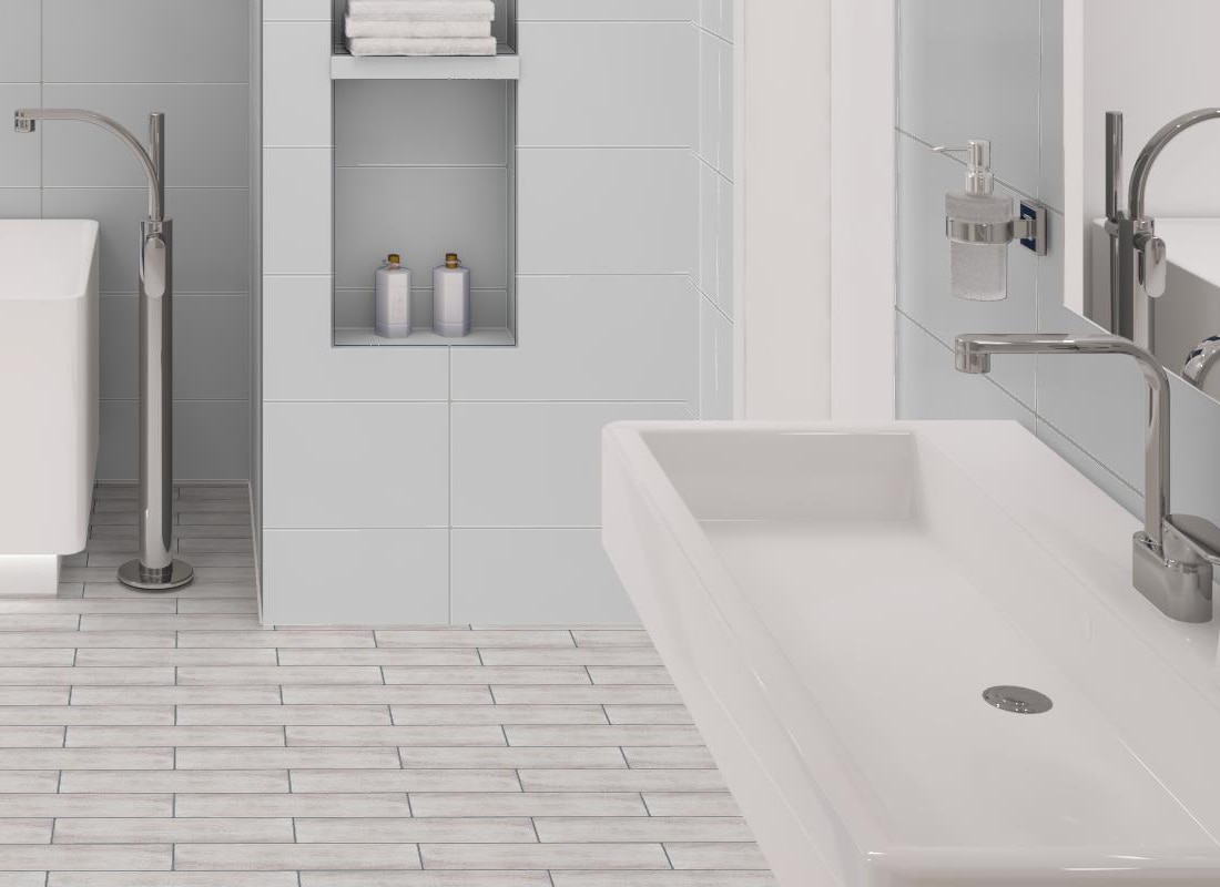 Kendel 3'' x 14'' Beige Glass Wood Look Subway Tile
