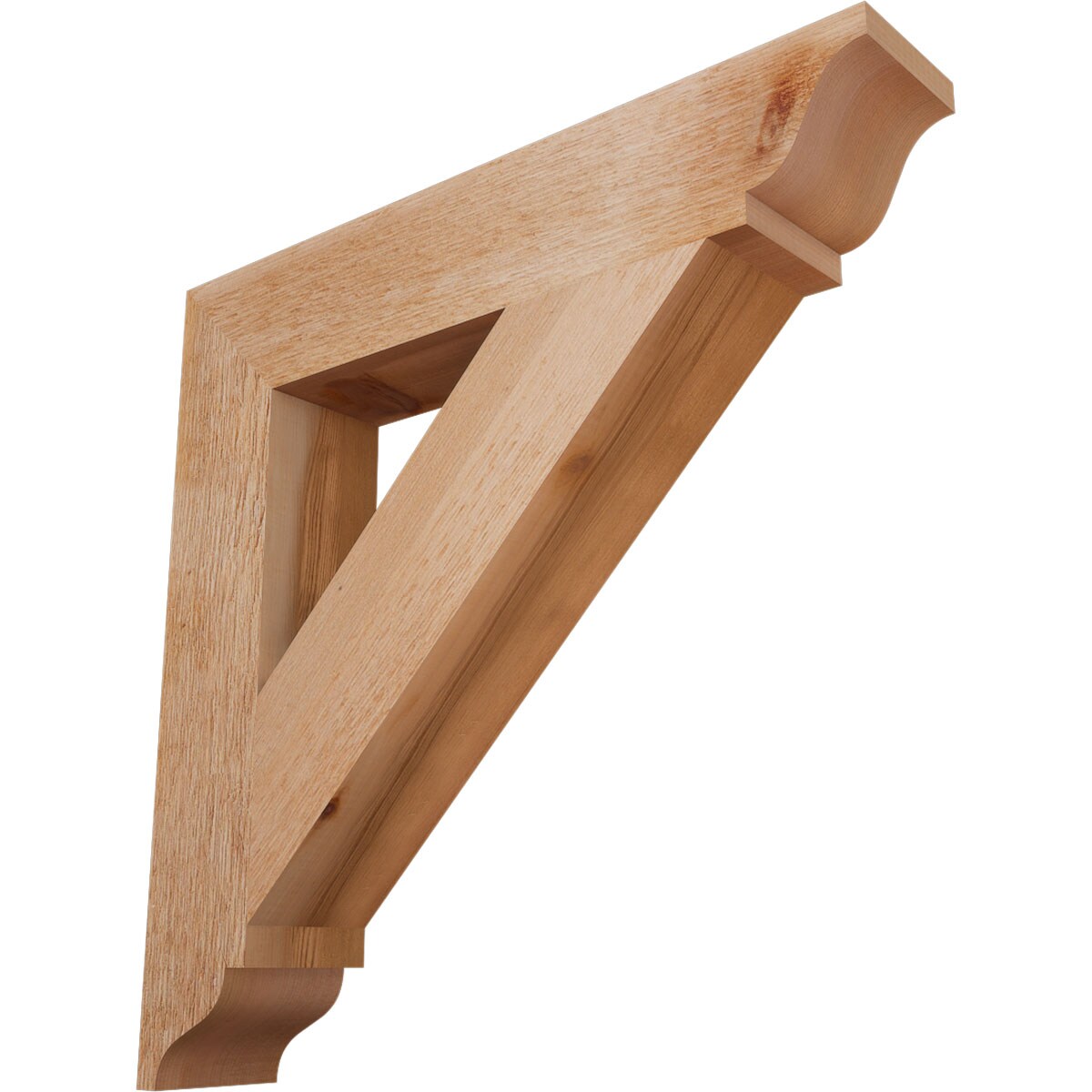 Ekena Millwork BKT04X22X22TRA01RWR Traditional traditional rough sawn 4-in x 22-in x 22-in Western red cedar Brown Wood Standard bracket