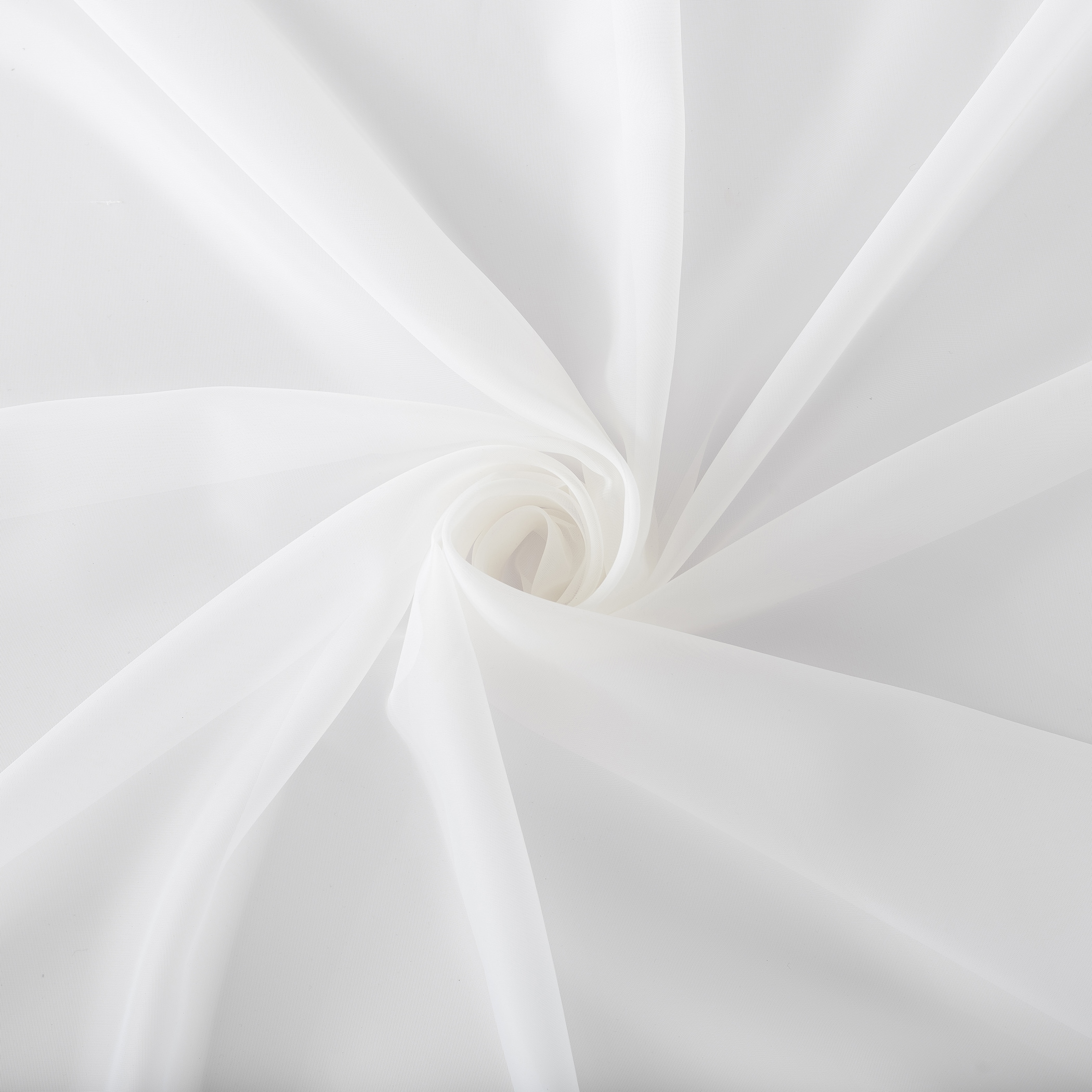 White Sheer Tab Top Polyester Curtain Panel
