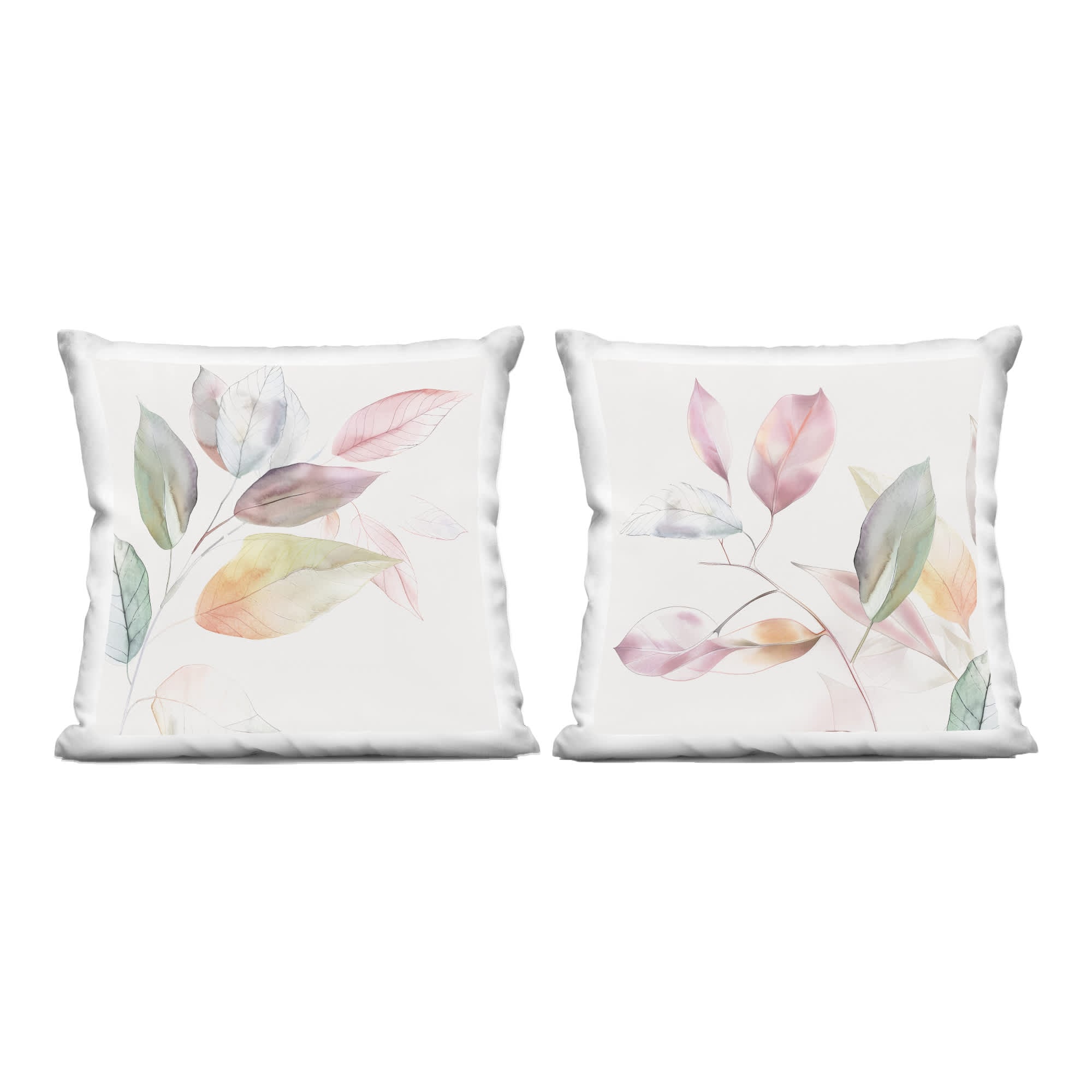 Stupell Industries  Botanical Light Leaves 2 Piece Decorative Printed Throw Pillow Set design by Raymond Powers 18 x 18
