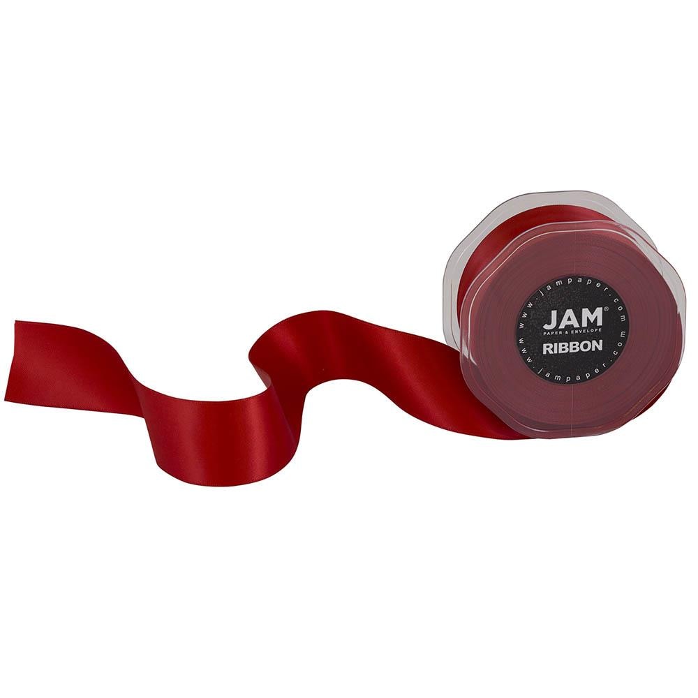 JAM Paper Double Faced Satin Ribbon, 1.5 Inch x 25 Yards, Red - Sold  Individually in the Decorative Bows & Ribbon department at