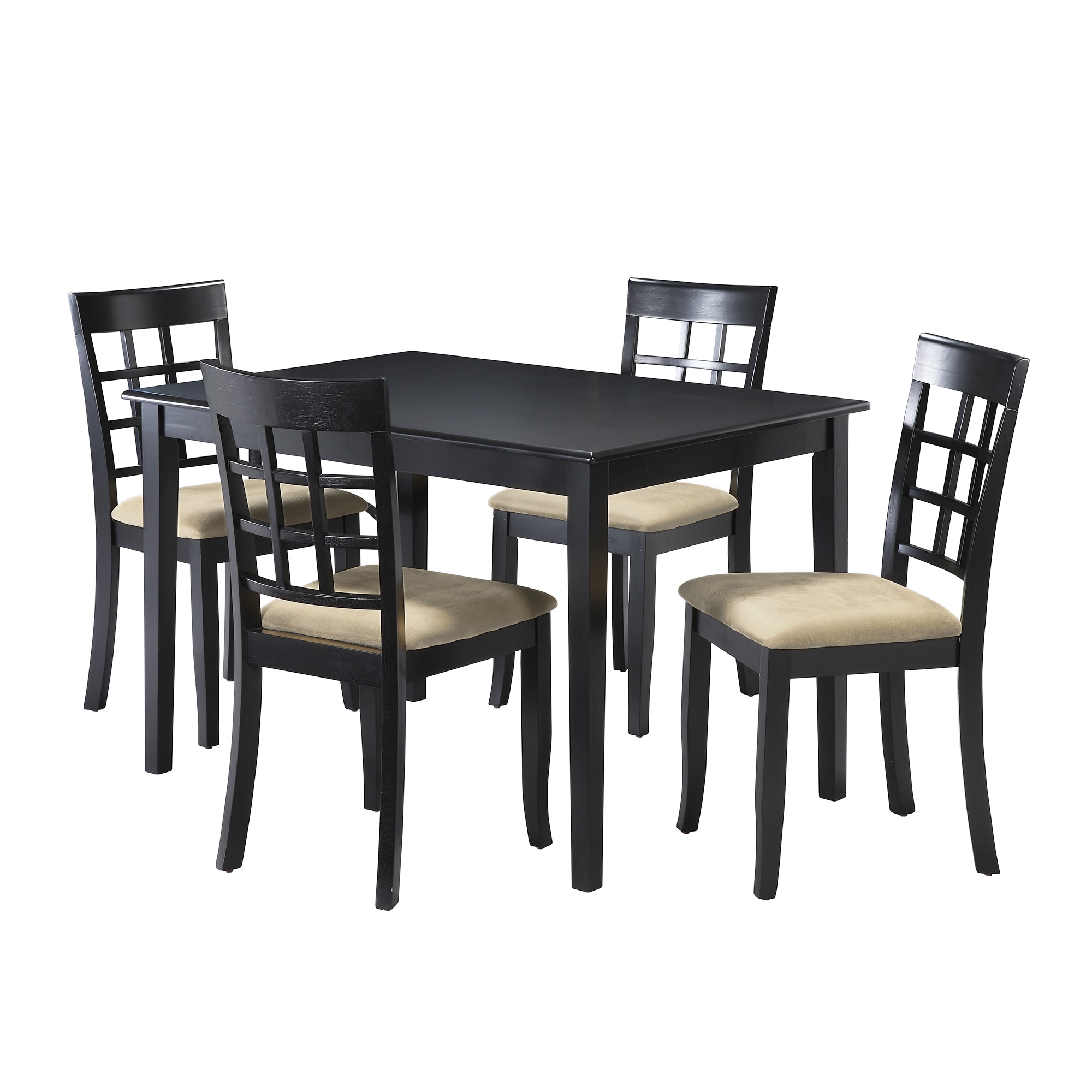 Home Sonata 55122D100W5PC122C Home Dcor Black Contemporary/Modern Dining Room Set with Rectangular Table ( Seats 4 )