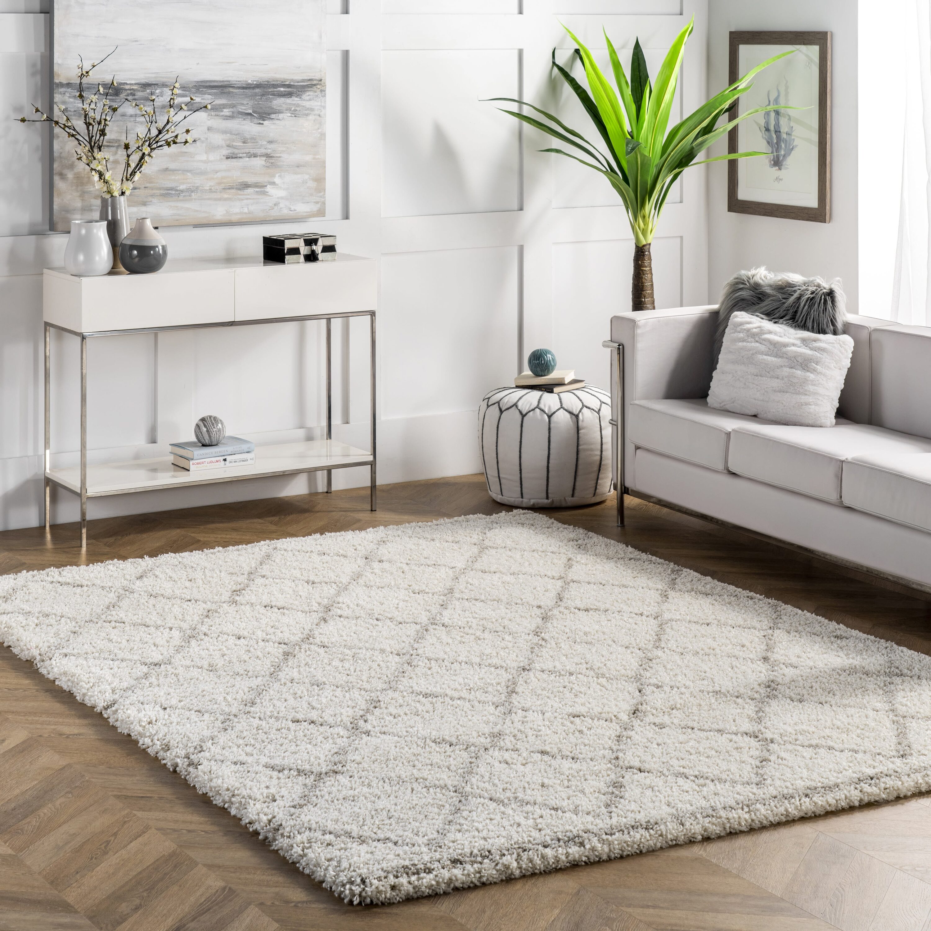 nuLOOM BDAD01A-9012 Edwin 9 x 12 (ft) Loomed Polypropylene Natural Rectangular Indoor Trellis Area rug