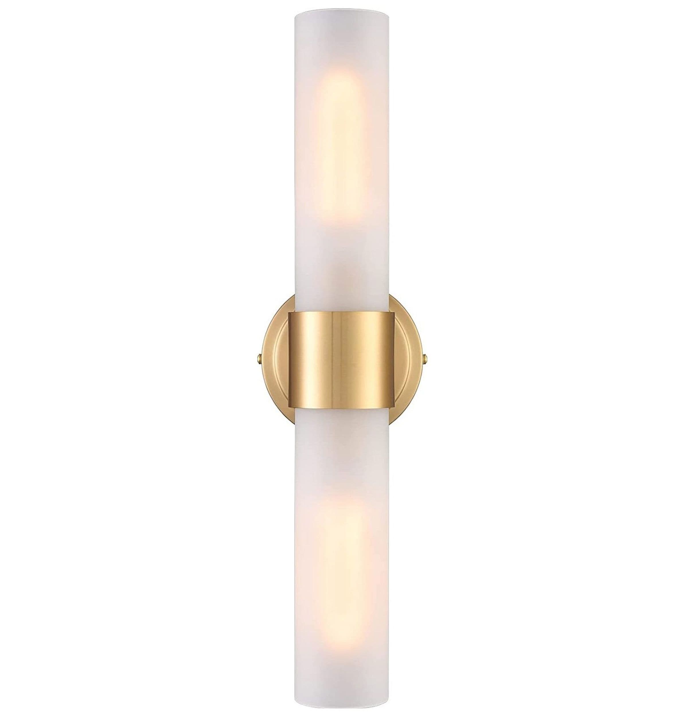 Claxy DZ-B3281-2BU-J-M Glass Light 4.9-in W 1 -Light Brushed Brass Wall Sconce