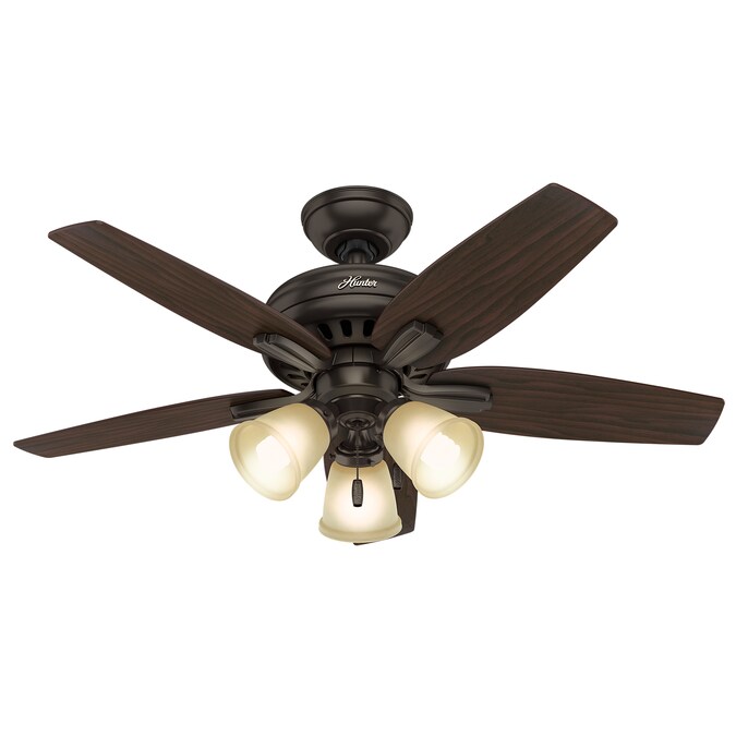 Hunter 42 In Newsome 3 Light Premier Brz The Ceiling Fans Department At Com - Hunter Ceiling Fan Light Remote Control Model 27185