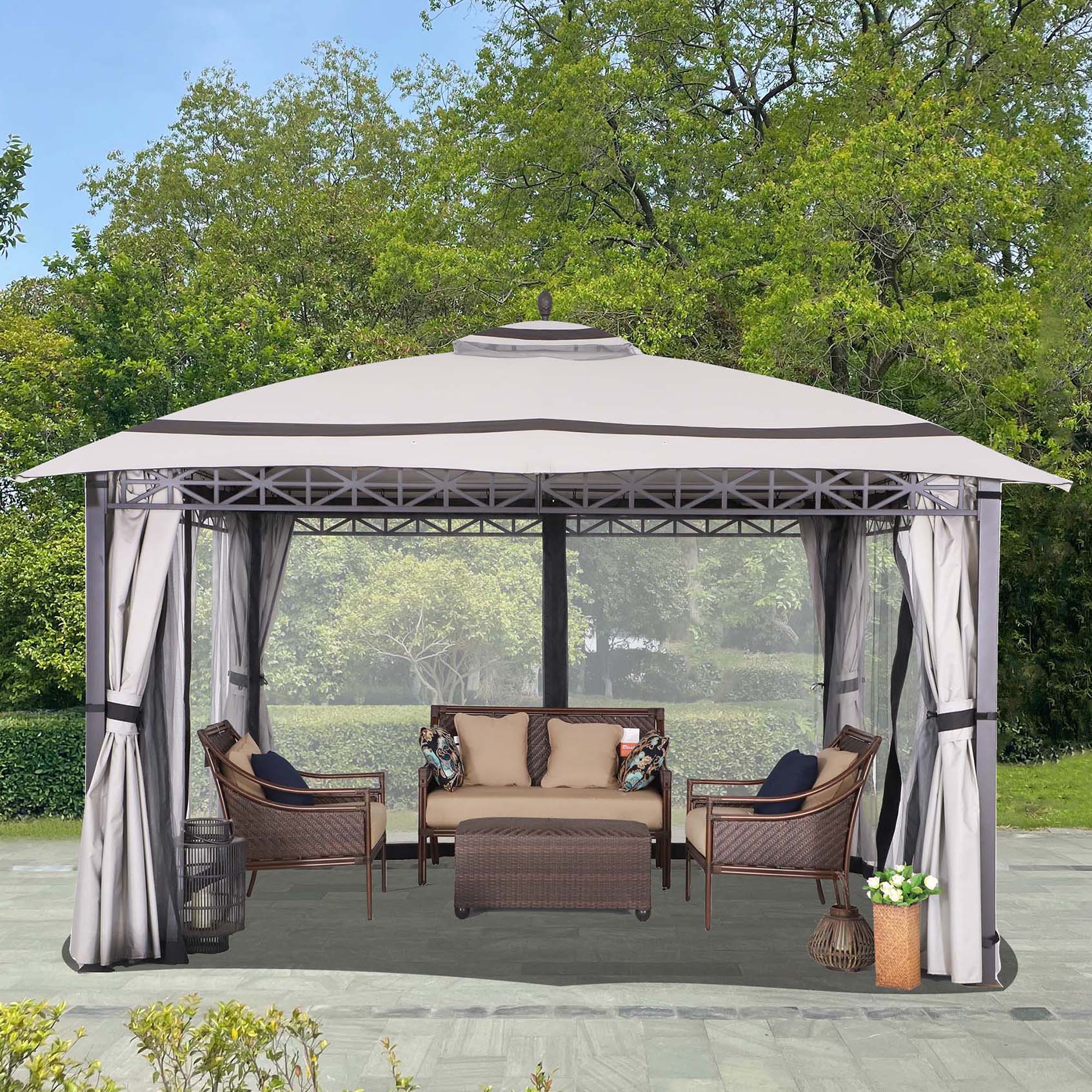 StarEcho GAZ13BG-2 Wood-Resin-Gazebos - View #8