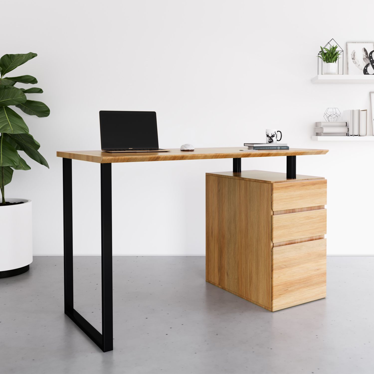 Techni Mobili Compact Computer Desk Cherry