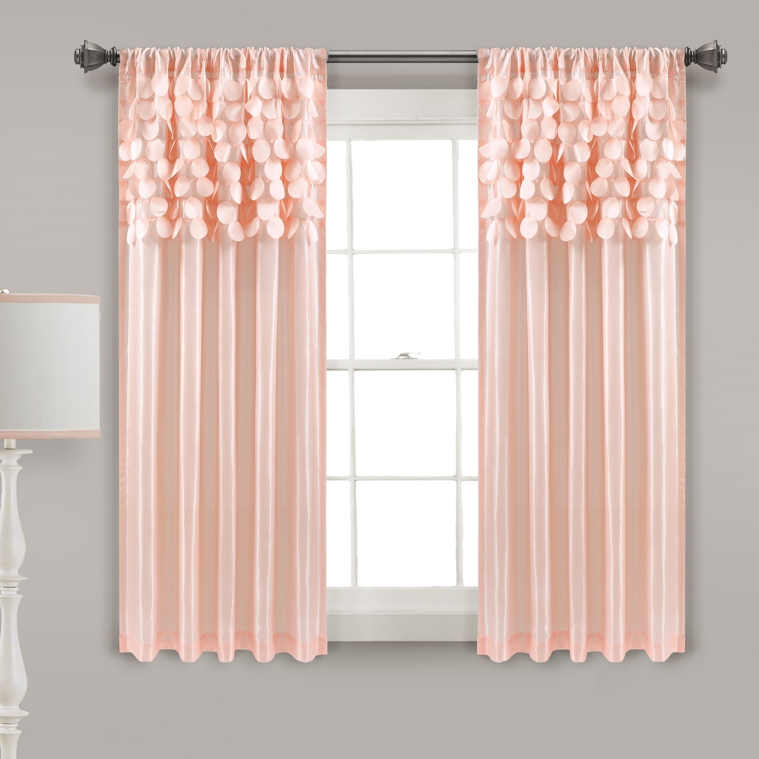 Lush Decor 16T004274 63-Inches Blush Rod pocket Curtain panel pair