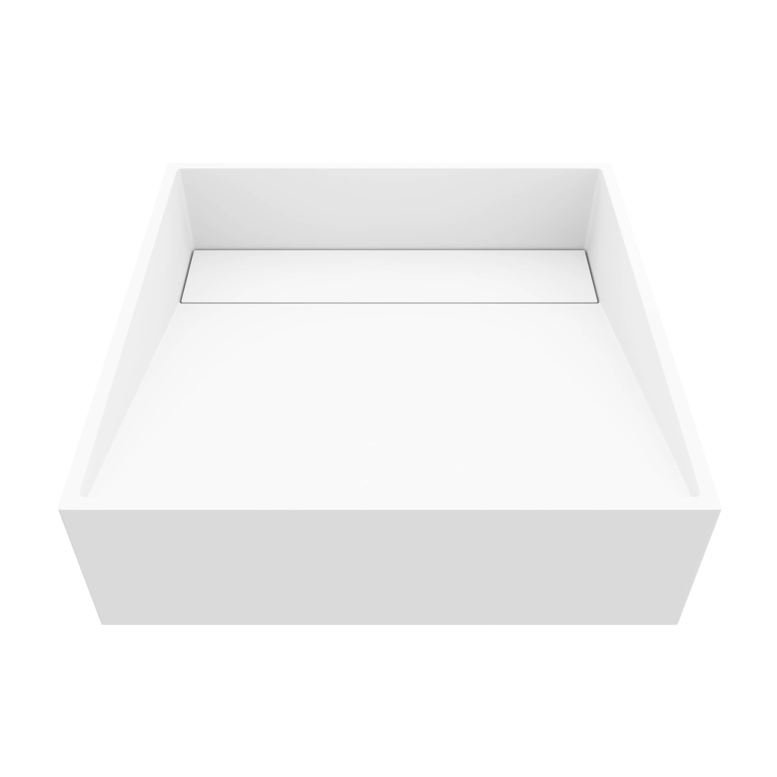 VIGO VG04022 Starr Matte stone Vessel Square Modern Matte white Bathroom Sink ( 15-in x 15-in )